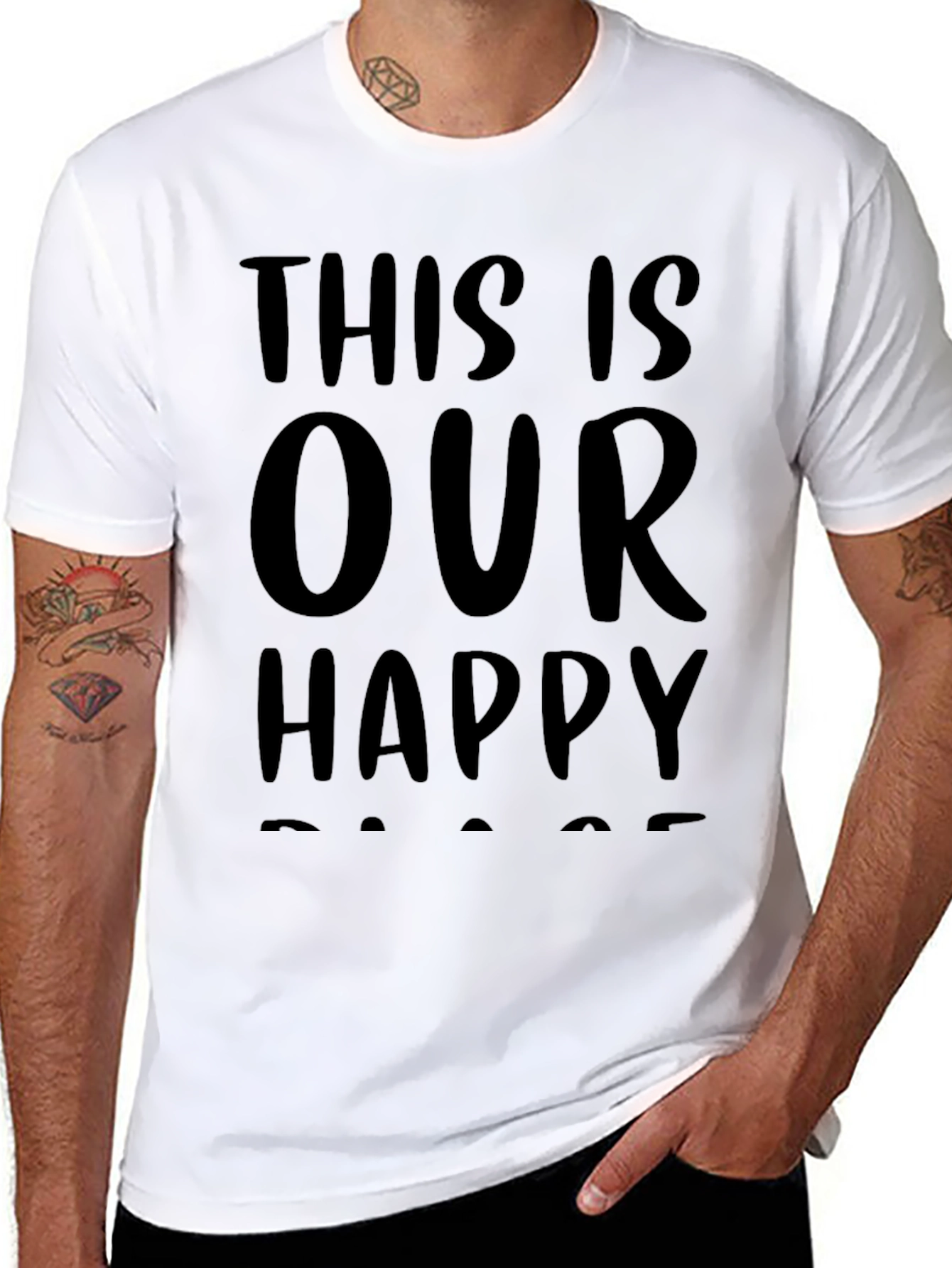 This Is Our Happy Place Graphic Tee - Black