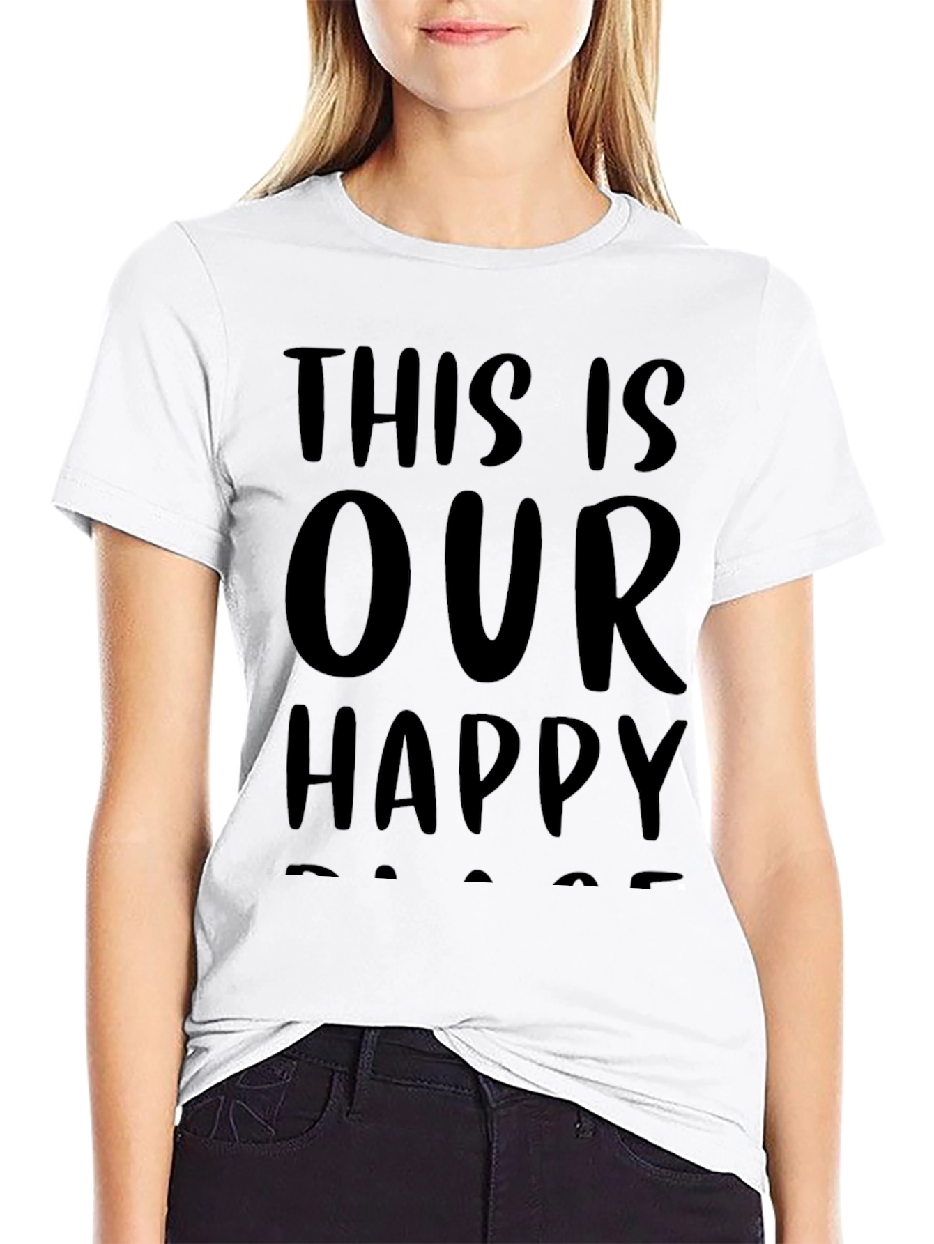 This Is Our Happy Place Graphic Tee - Black