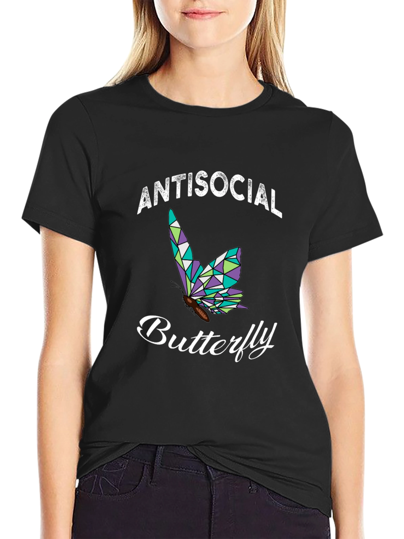 Antisocial Butterfly Graphic T-Shirt