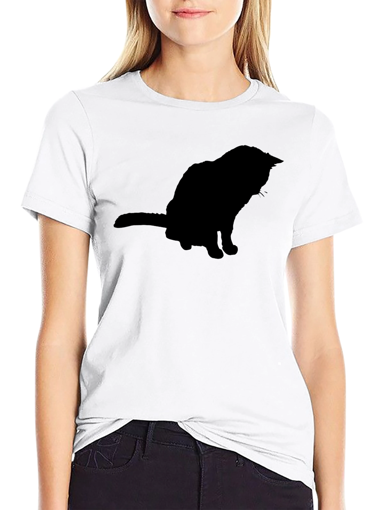 Cool Cat Silhouette Black T-Shirt