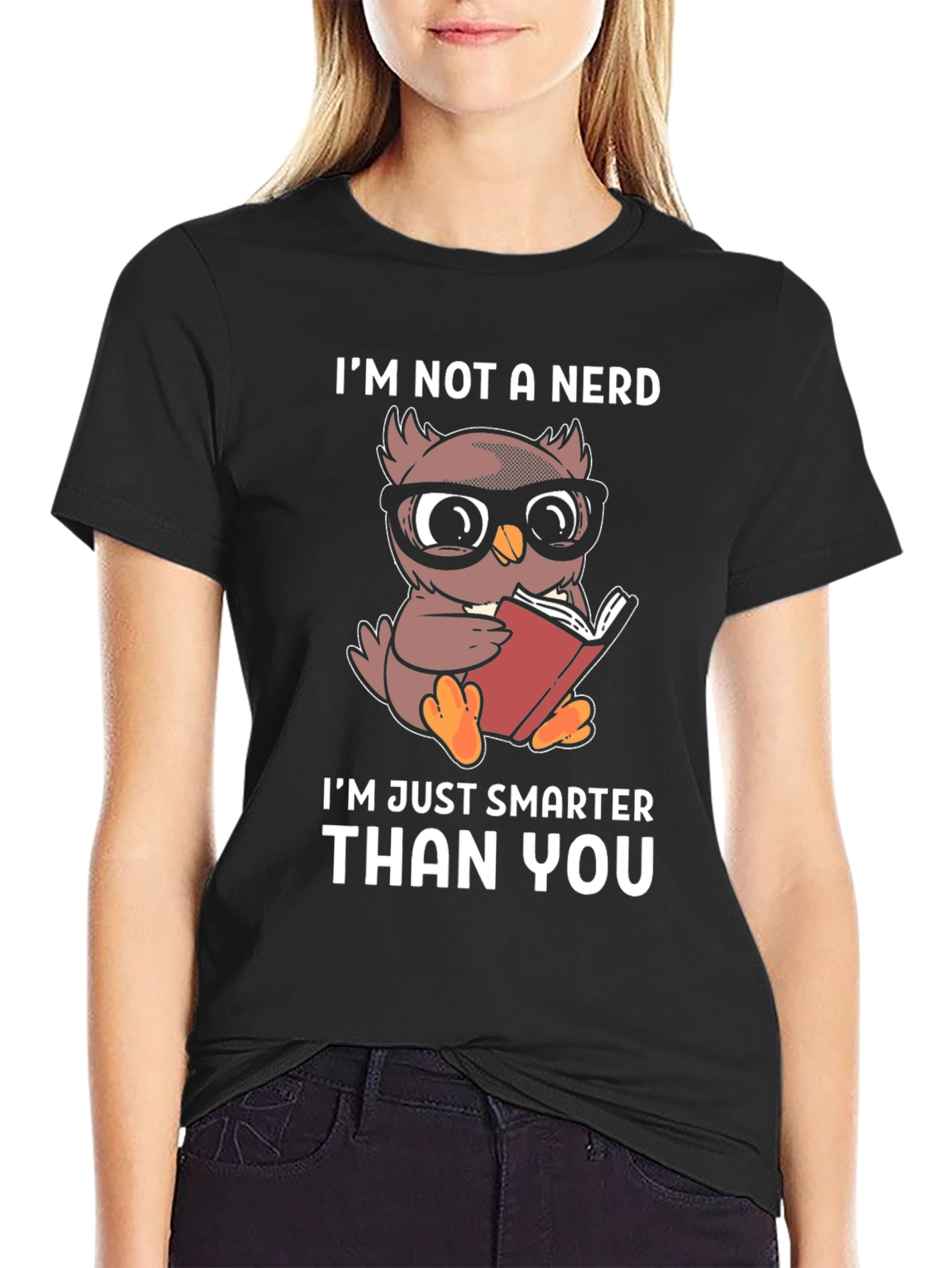 Smart Owl Reader T-Shirt - Im Not A Nerd