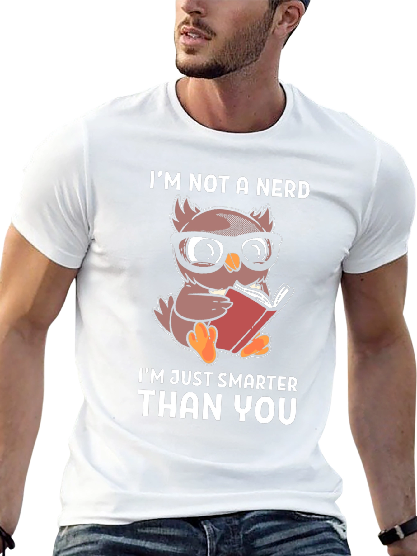 Smart Owl Reader T-Shirt - Im Not A Nerd