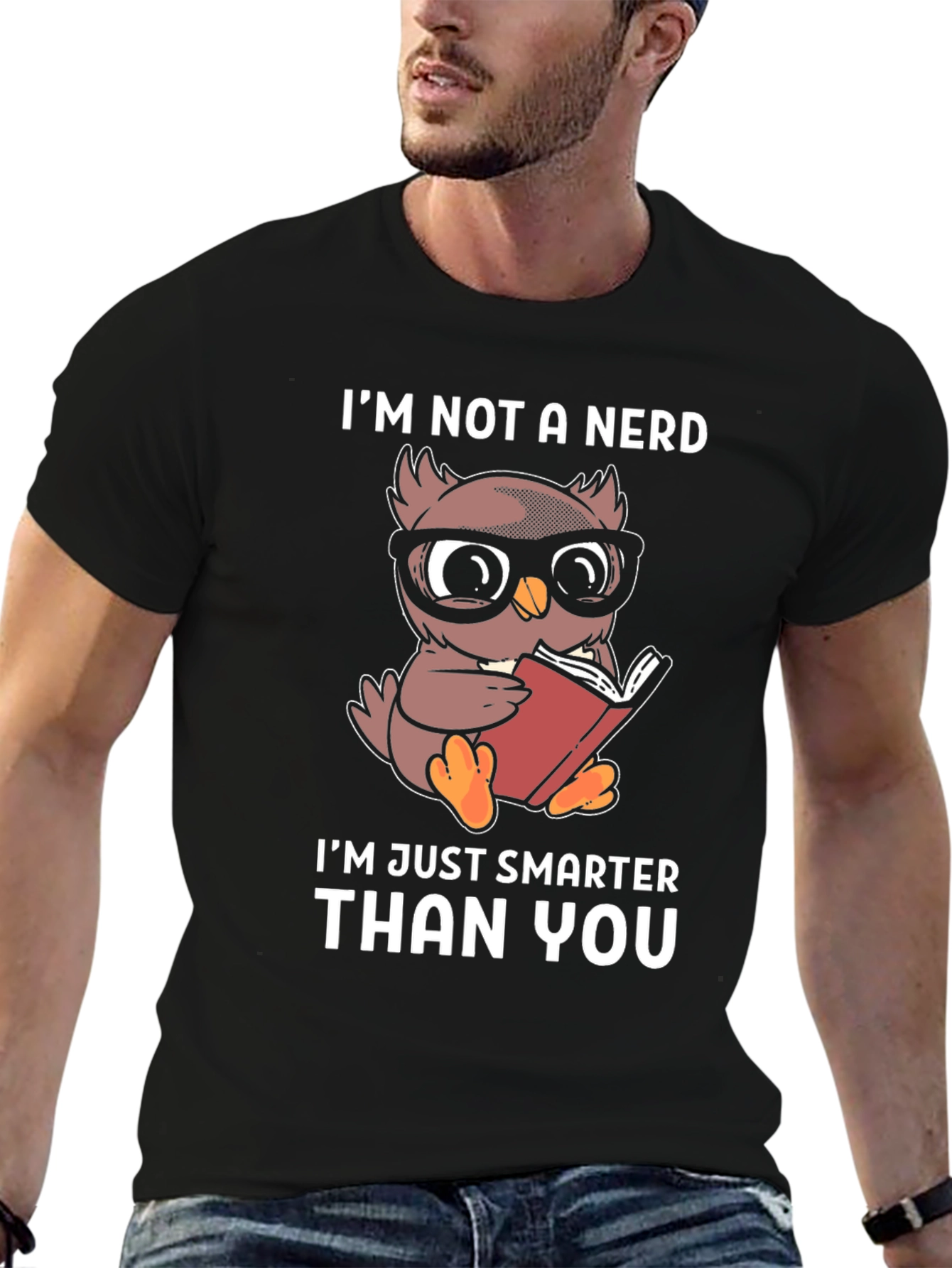 Smart Owl Reader T-Shirt - Im Not A Nerd