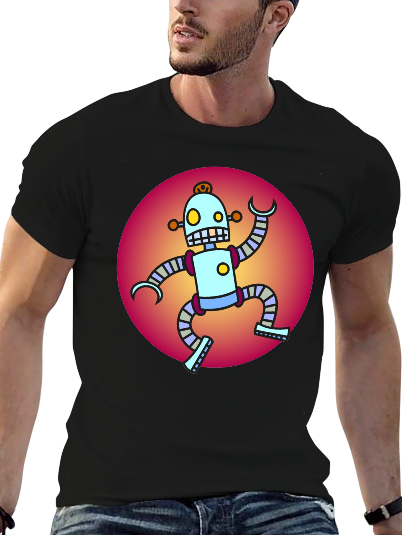 Retro Robot T-Shirt - Funky Graphic Tee