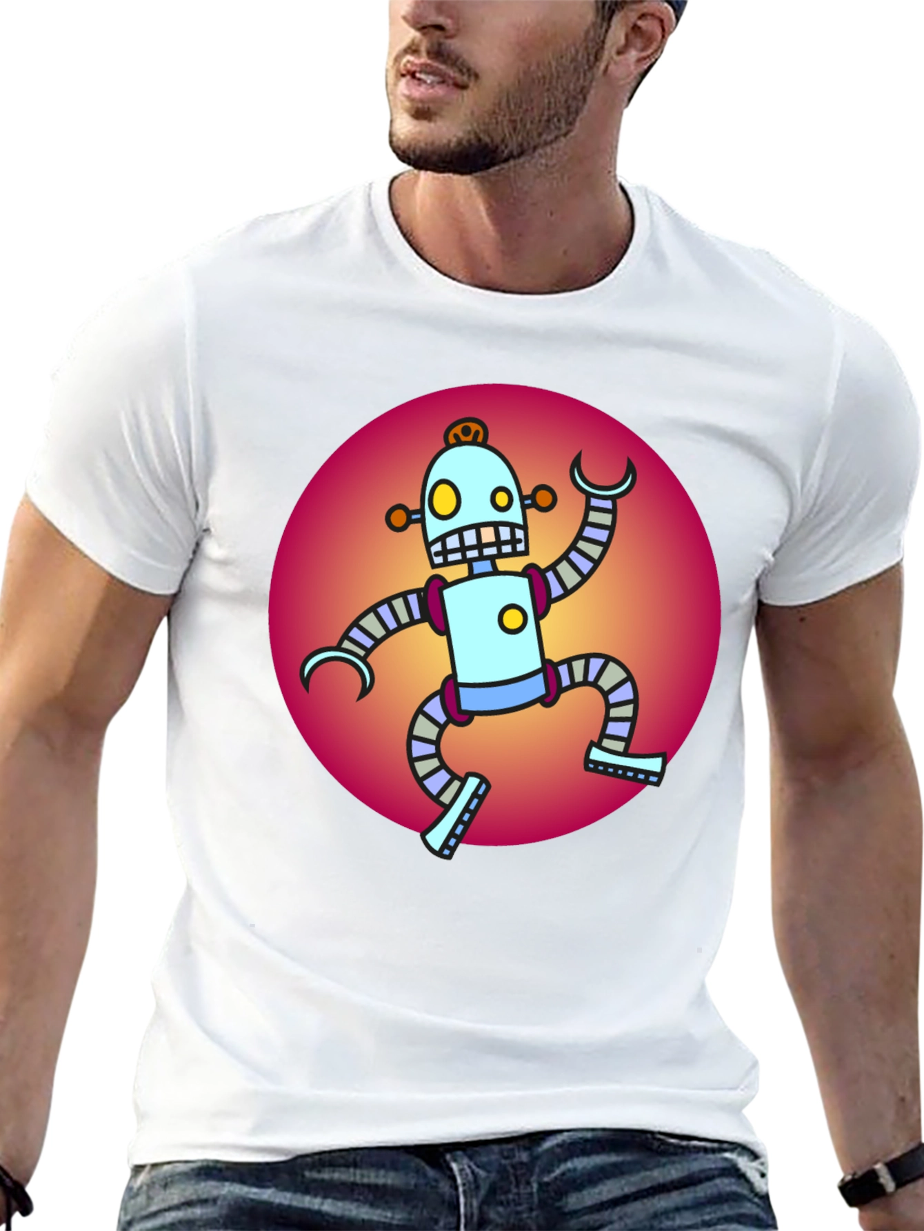 Retro Robot T-Shirt - Funky Graphic Tee