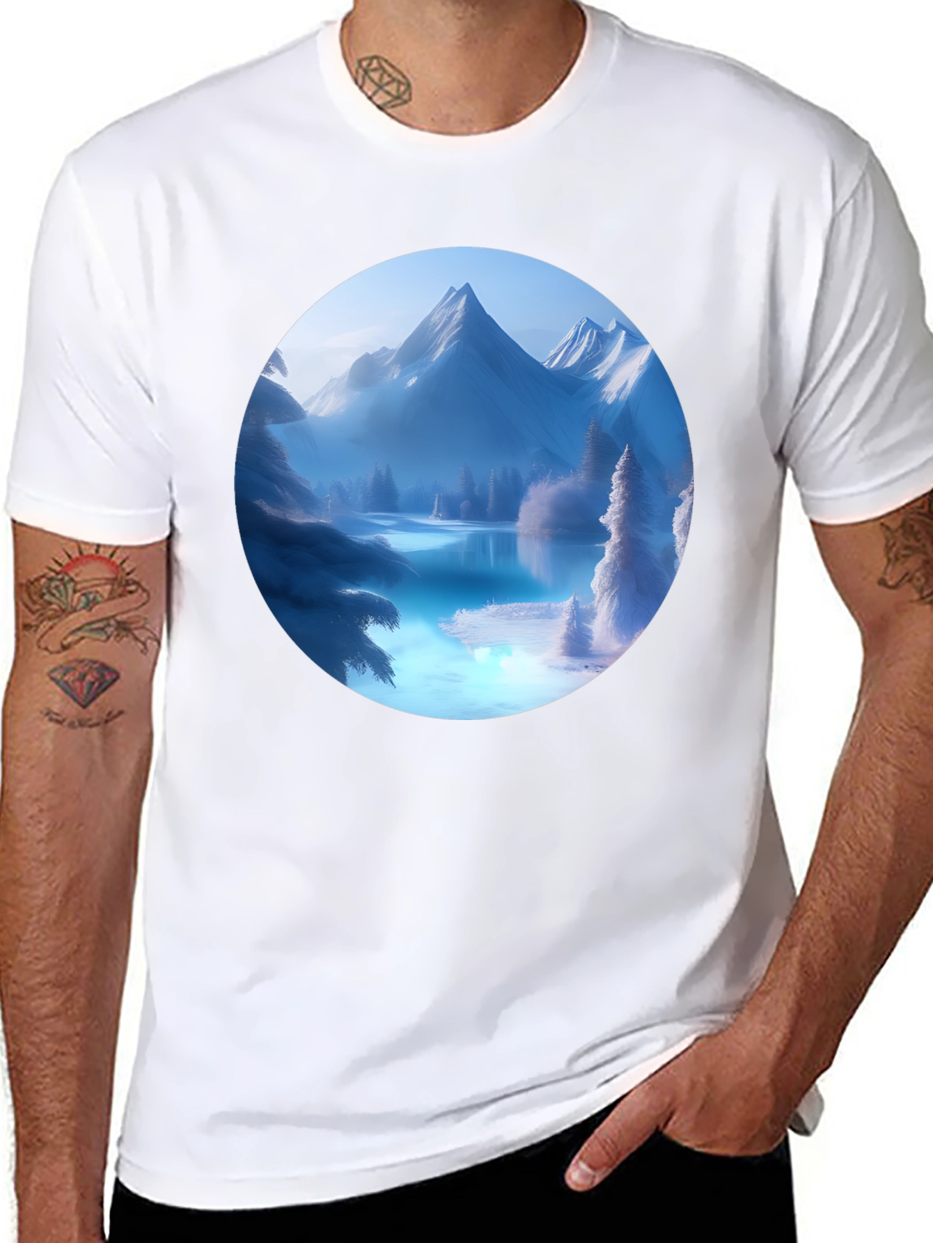 Mountain Lake Graphic Tee - Black T-Shirt