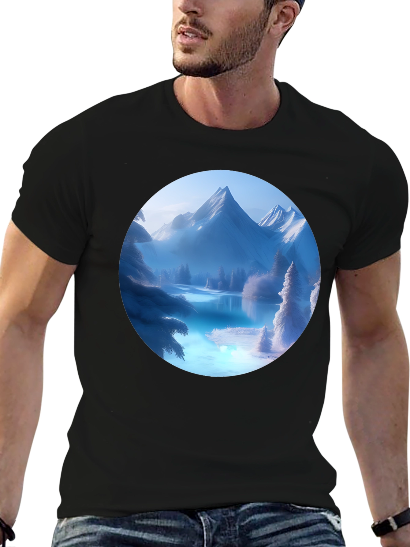 Mountain Lake Graphic Tee - Black T-Shirt