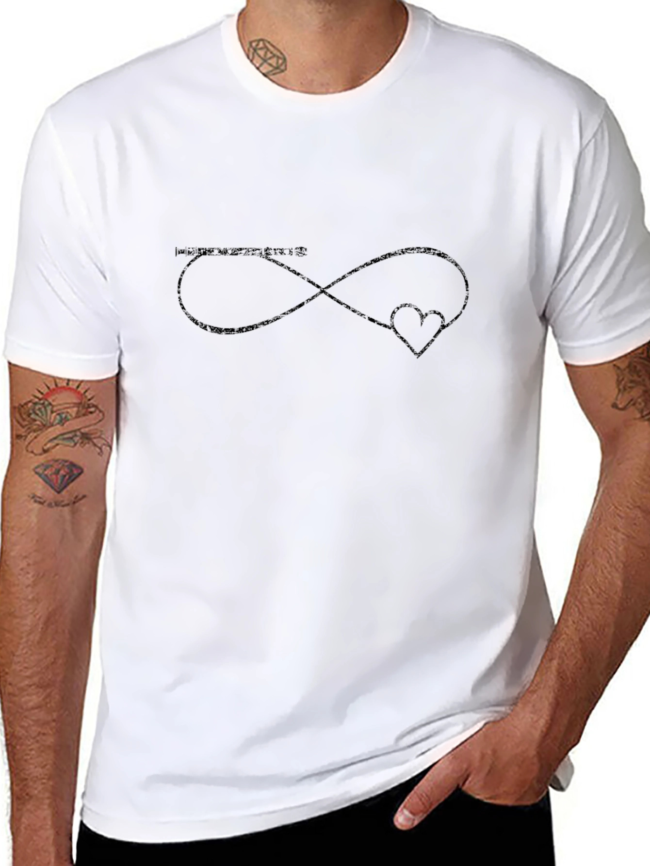 Infinity Heart Graphic Tee - Black