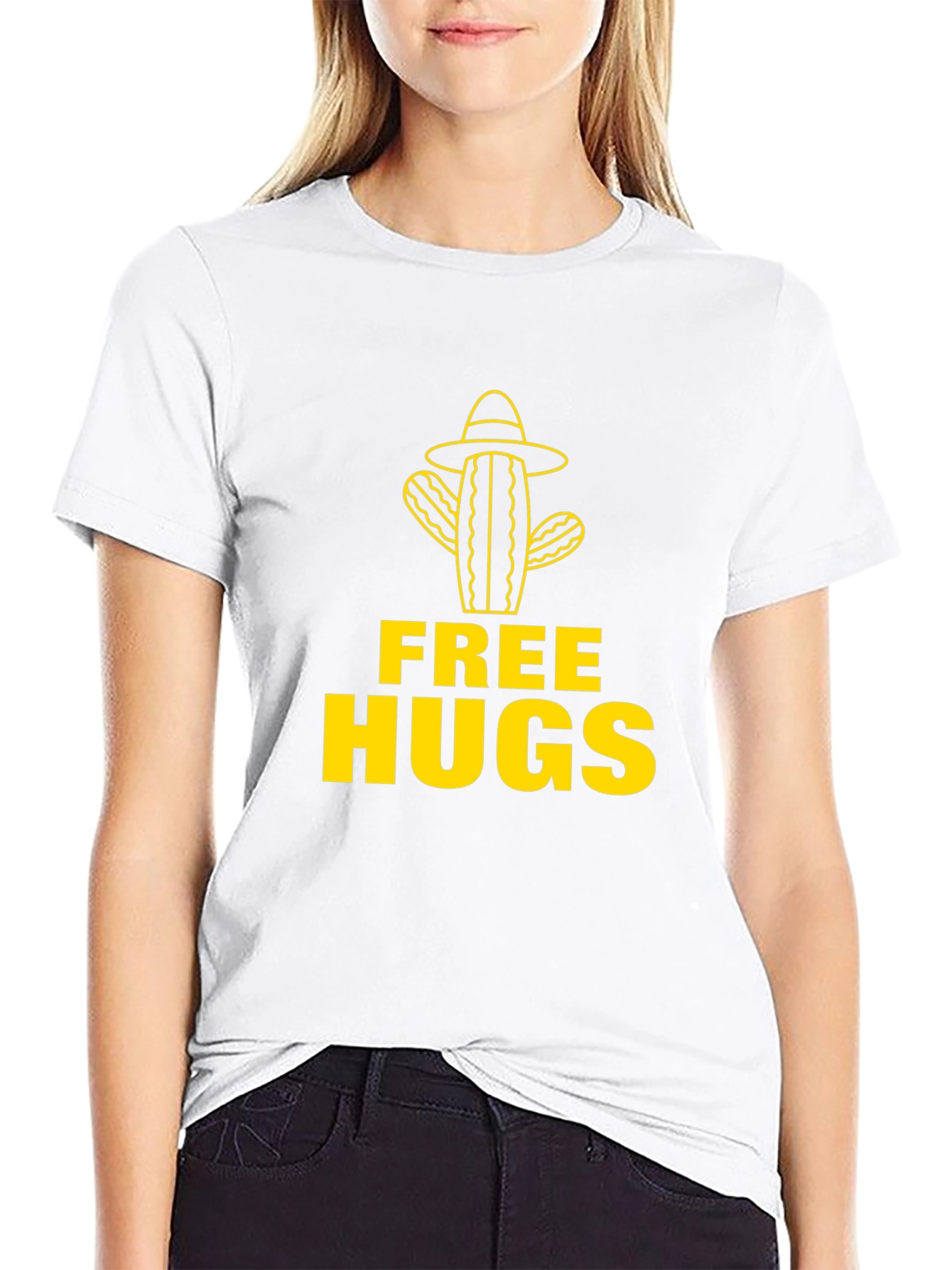 Free Hugs Cactus T-Shirt - Novelty Graphic Tee