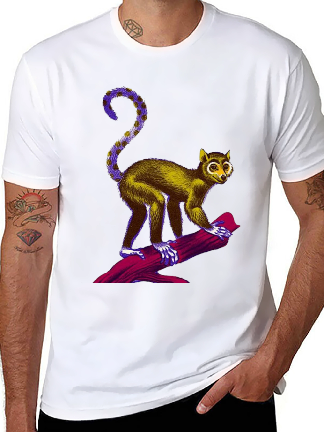 Primate Graphic Tee - Unique Animal Print T-Shirt
