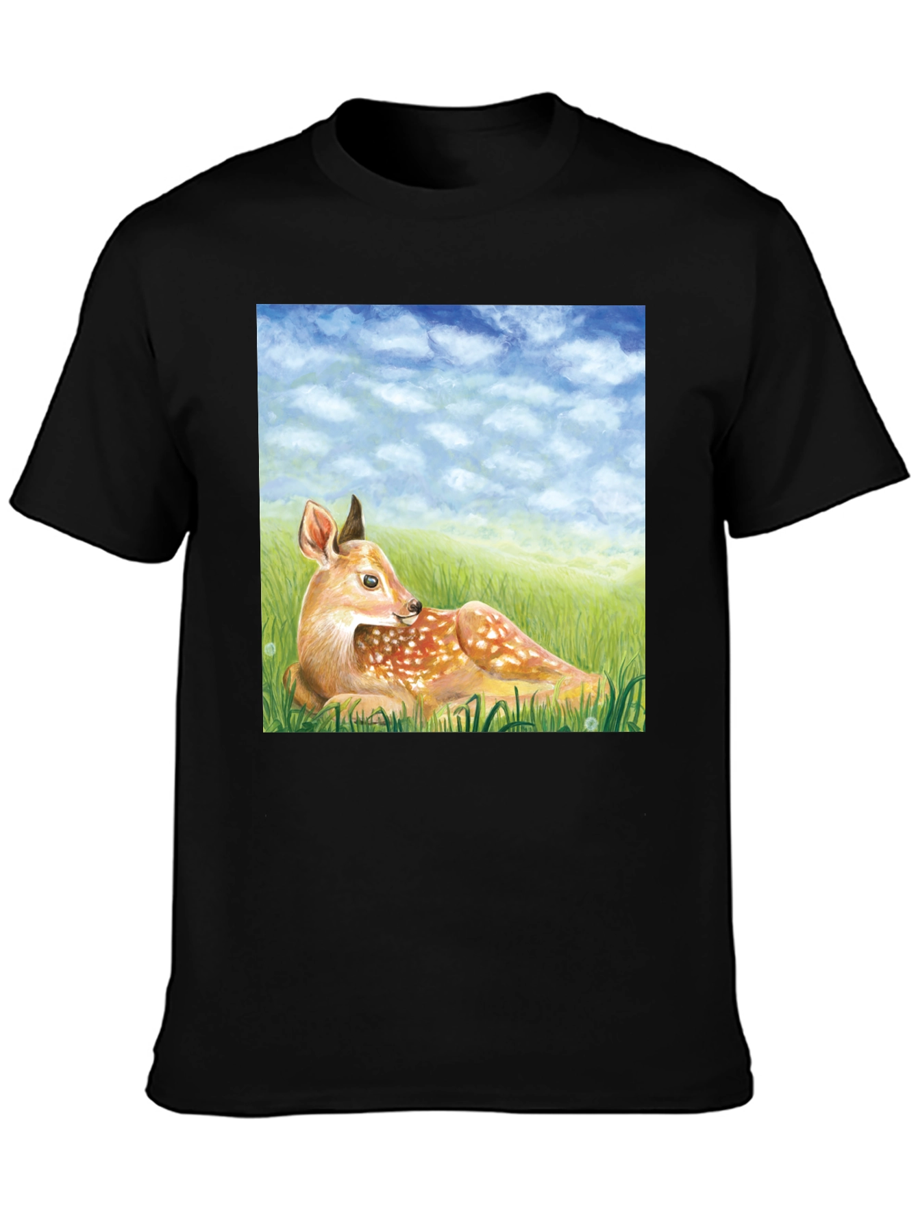 Deer Scene Graphic Tee - Nature Lovers T-Shirt