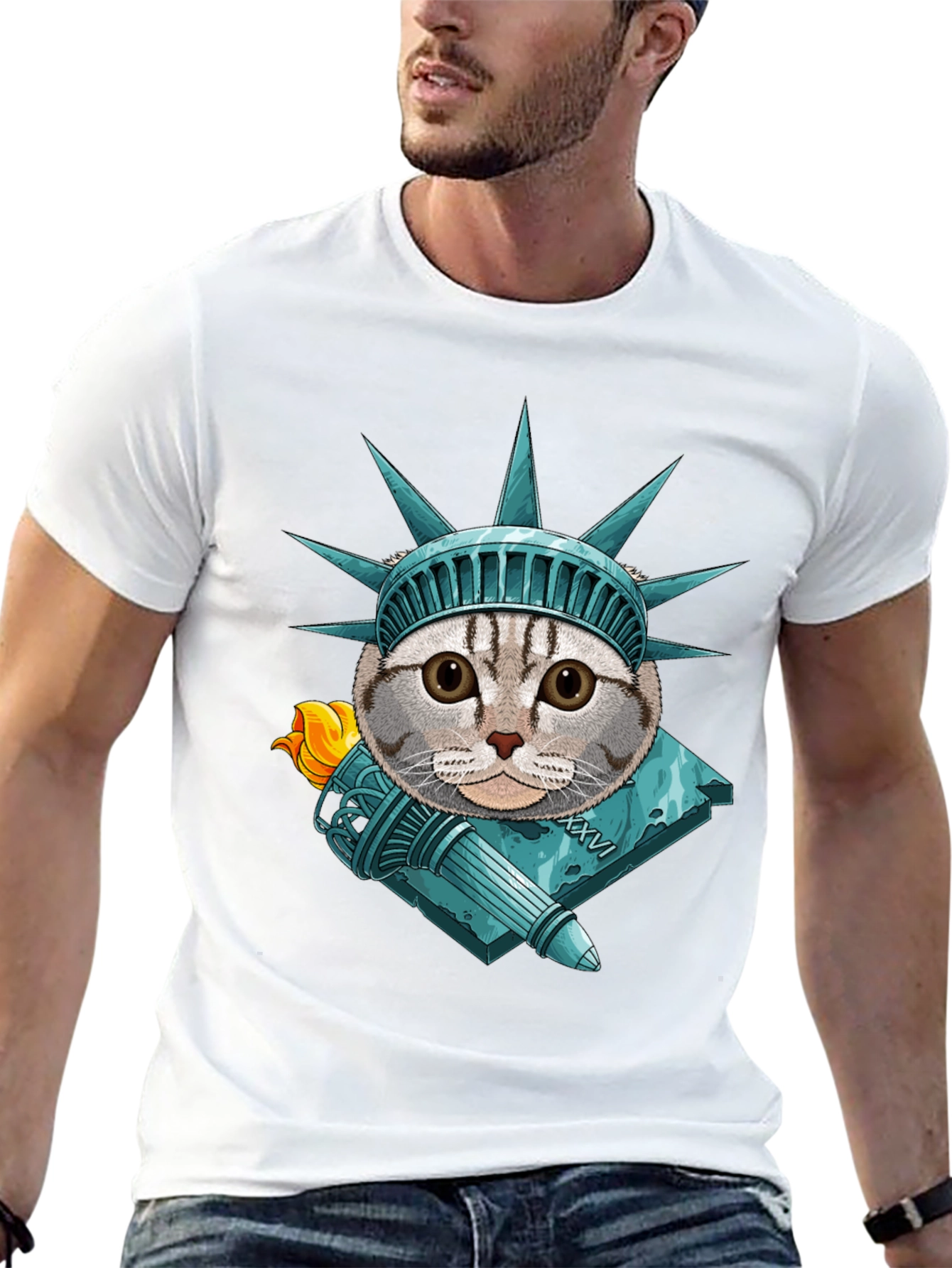 Liberty Cat Graphic T-Shirt