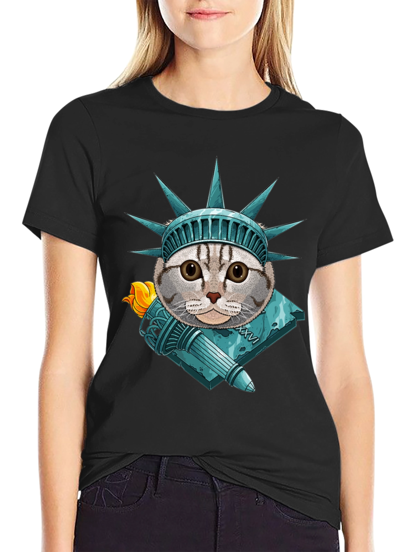 Liberty Cat Graphic T-Shirt