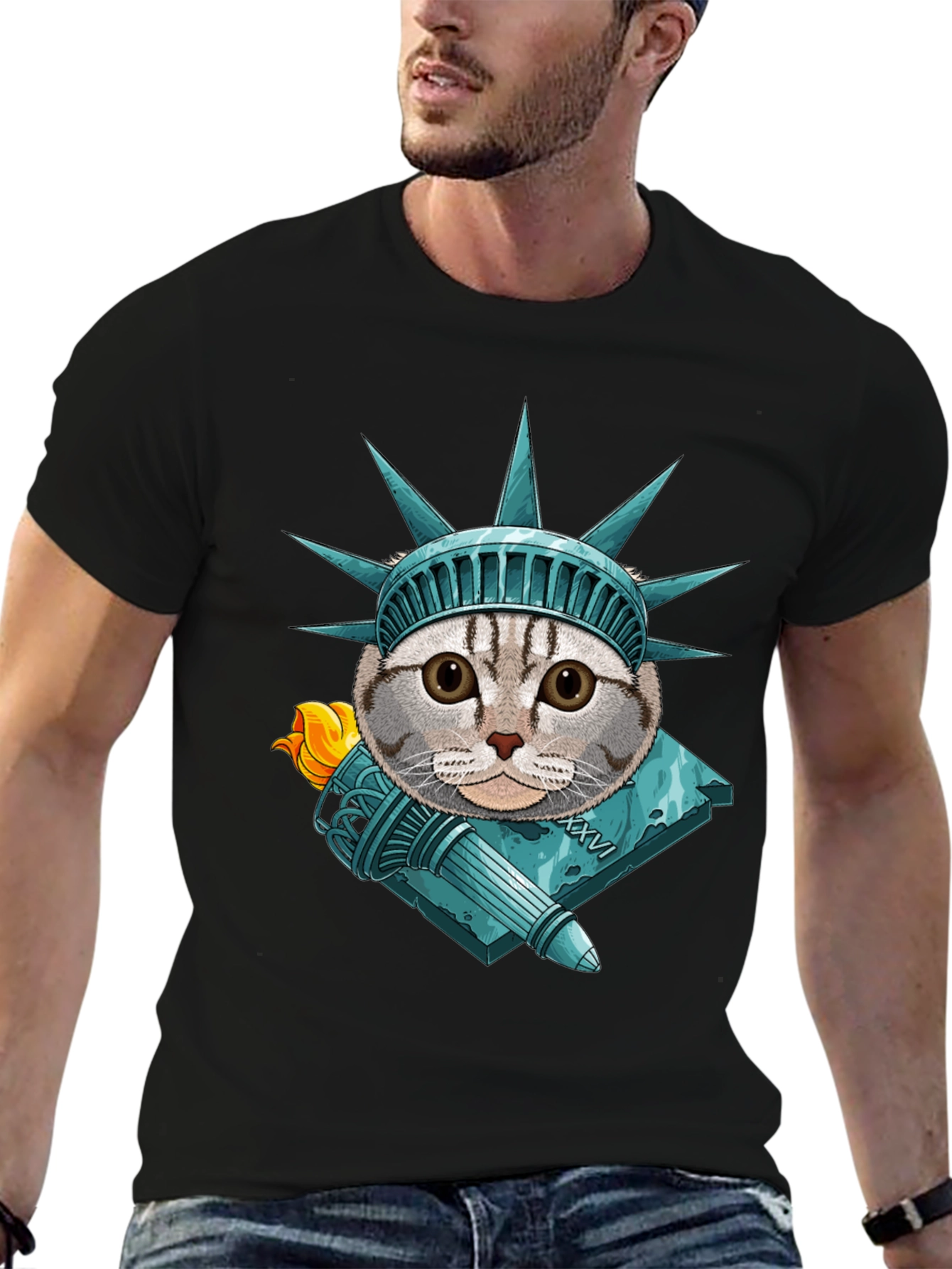 Liberty Cat Graphic T-Shirt