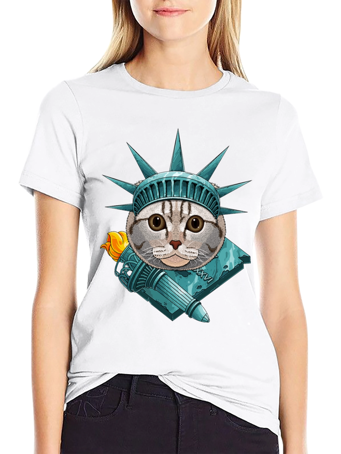 Liberty Cat Graphic T-Shirt