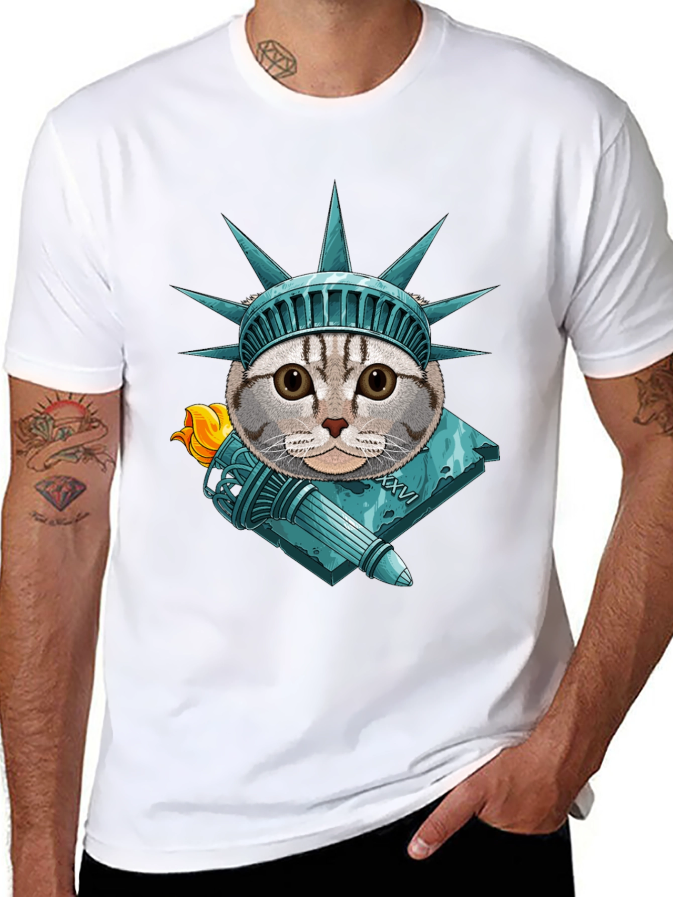 Liberty Cat Graphic T-Shirt