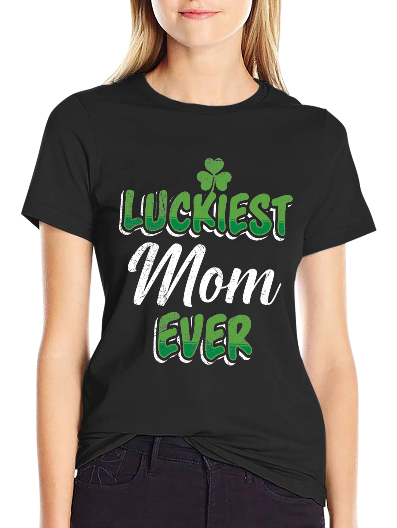 Luckiest Mom Ever St. Patricks Day Graphic Tee