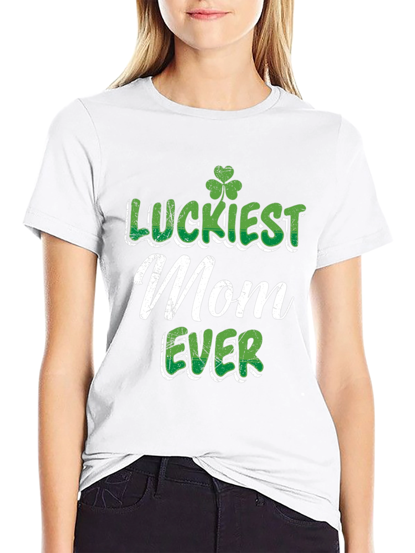 Luckiest Mom Ever St. Patricks Day Graphic Tee
