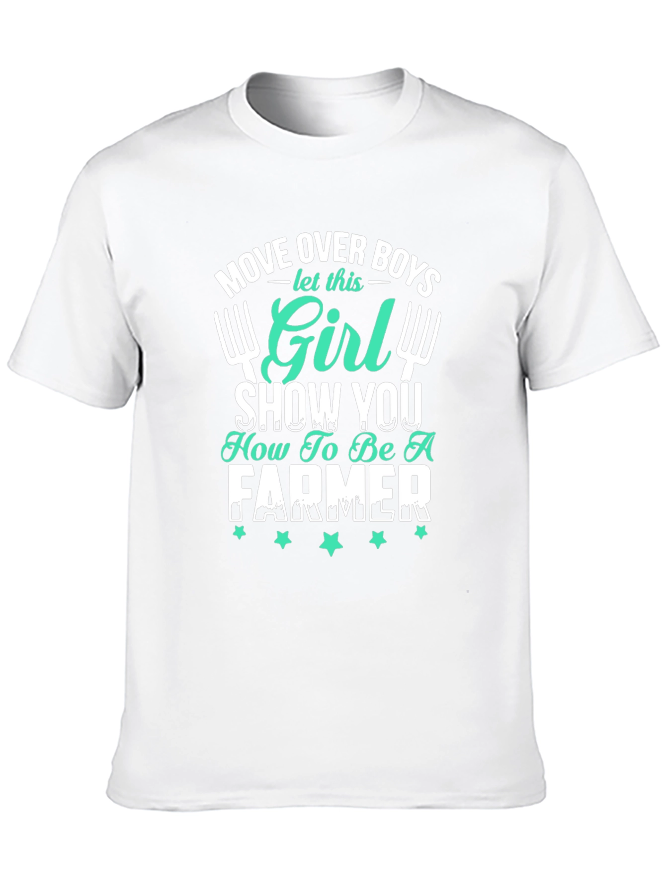 Girl Farmer Graphic T-Shirt - Black