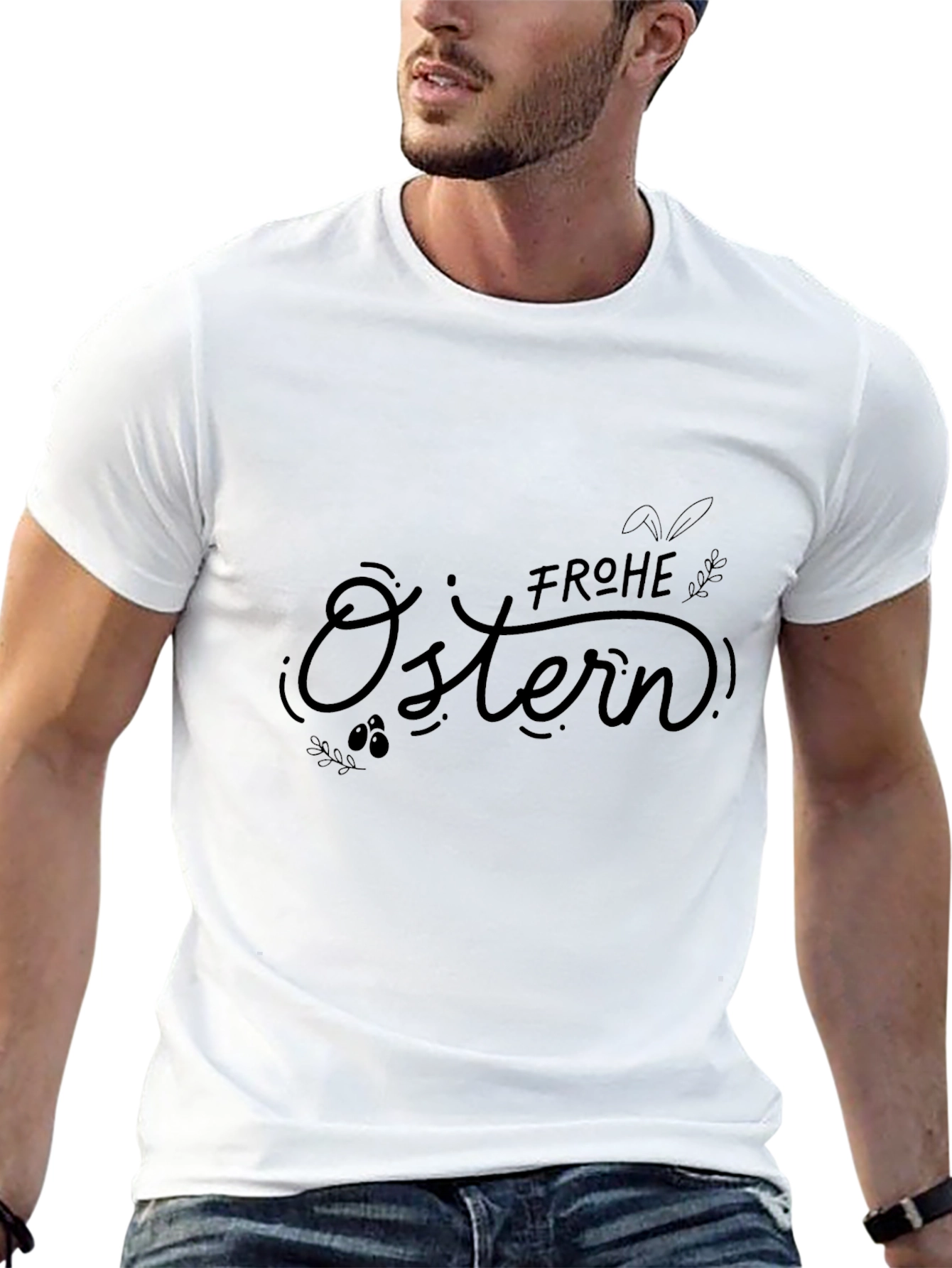 Frohe Ostern Easter T-Shirt - Black Holiday Tee