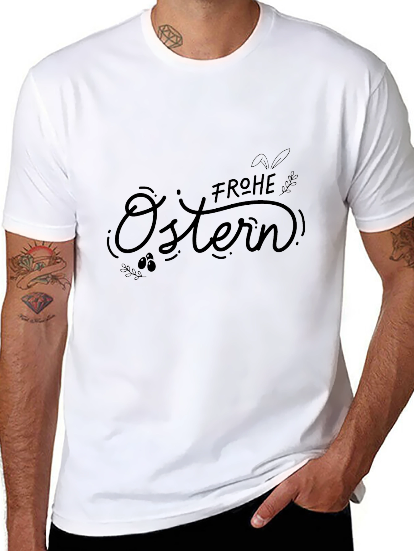 Frohe Ostern Easter T-Shirt - Black Holiday Tee