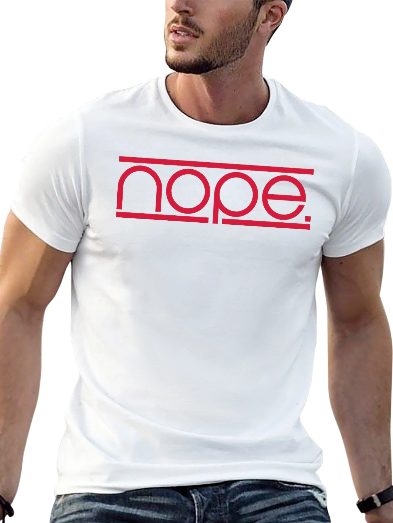 Nope Graphic Tee - Modern Red Design on Black
