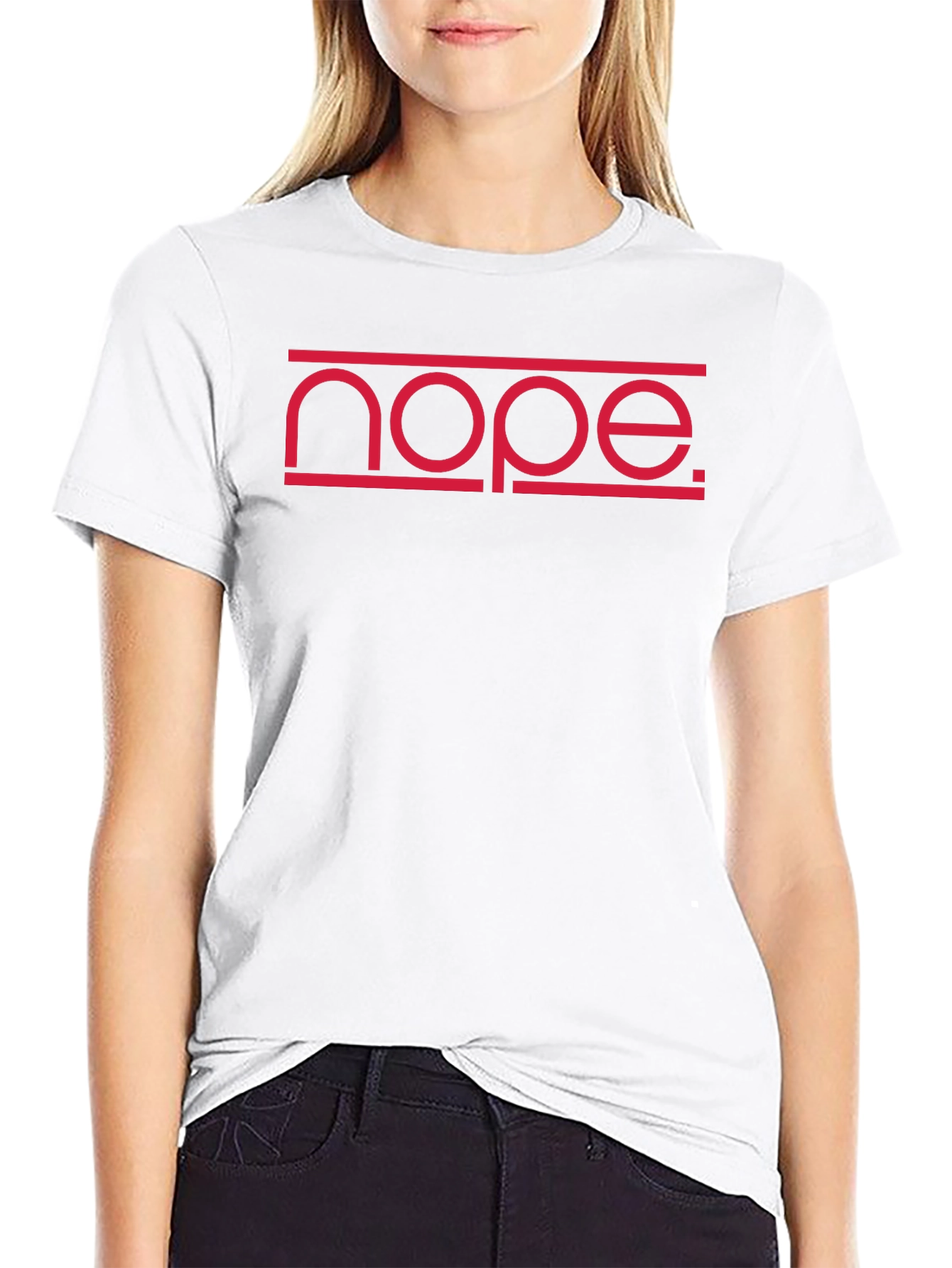 Nope Graphic Tee - Modern Red Design on Black
