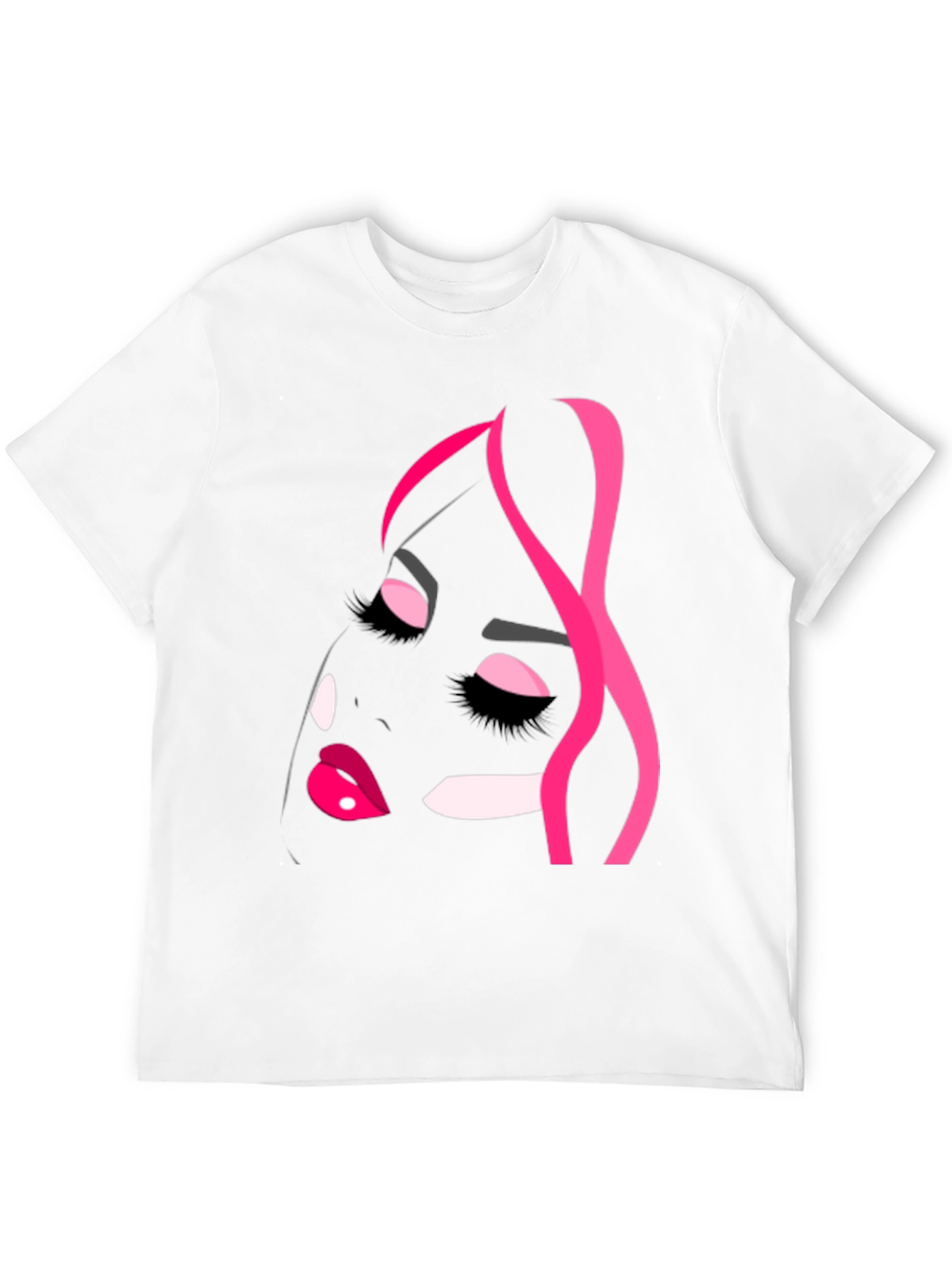 Abstract Woman Face Graphic Black T-Shirt