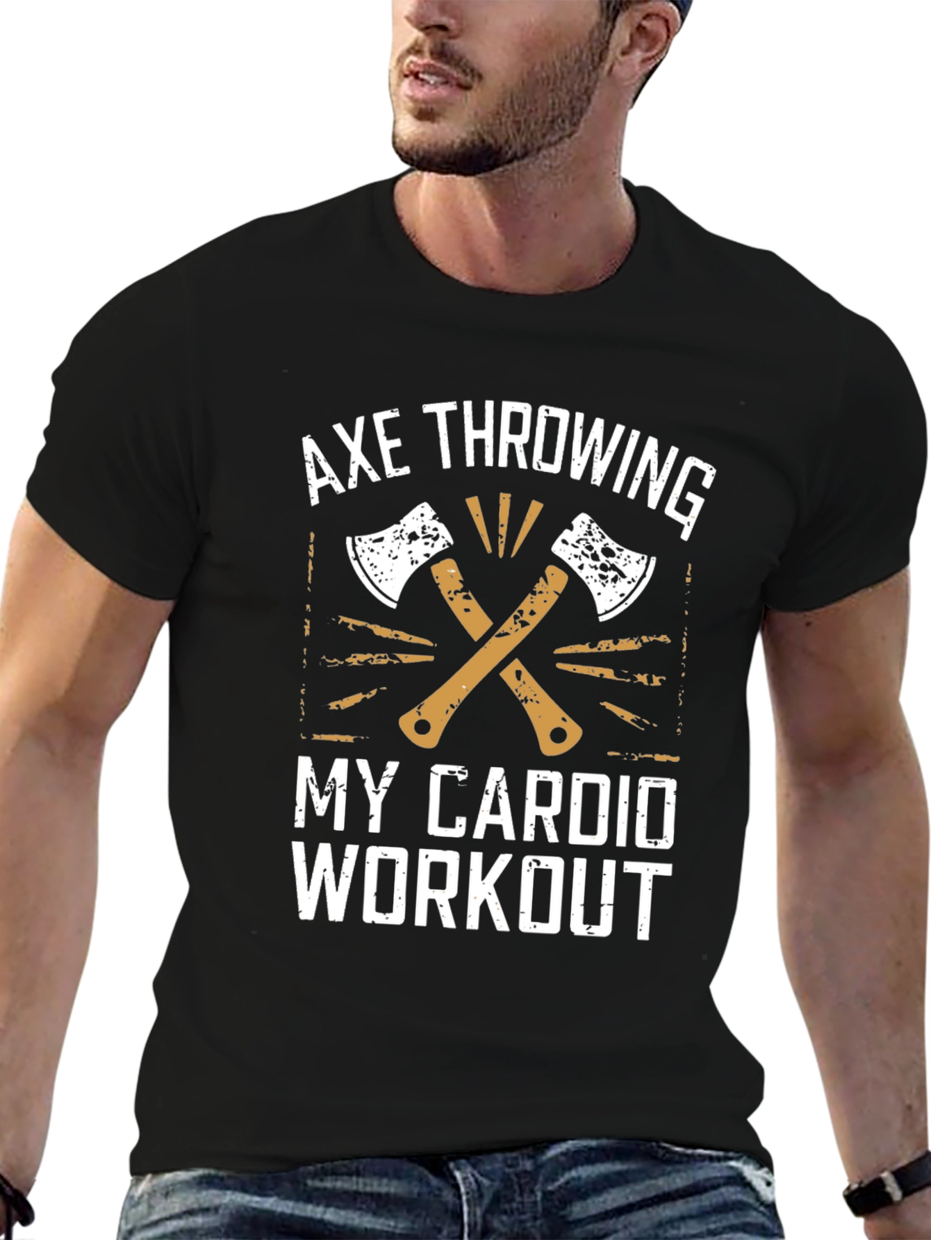 Axe Throwing My Cardio Workout Graphic T-Shirt