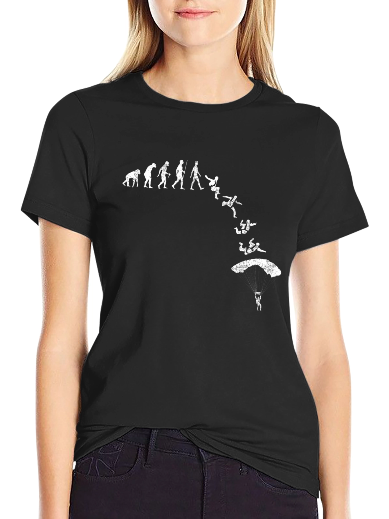Evolution of Skydiving T-Shirt - Black Cotton Tee