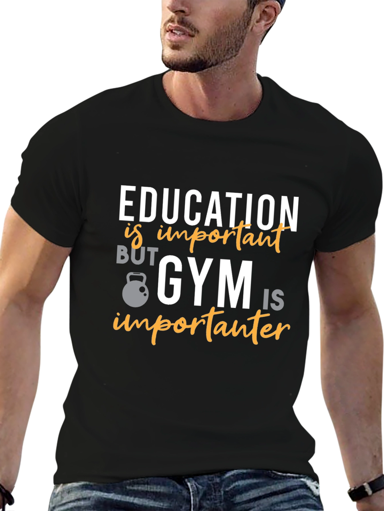 Education vs Gym Humor T-Shirt