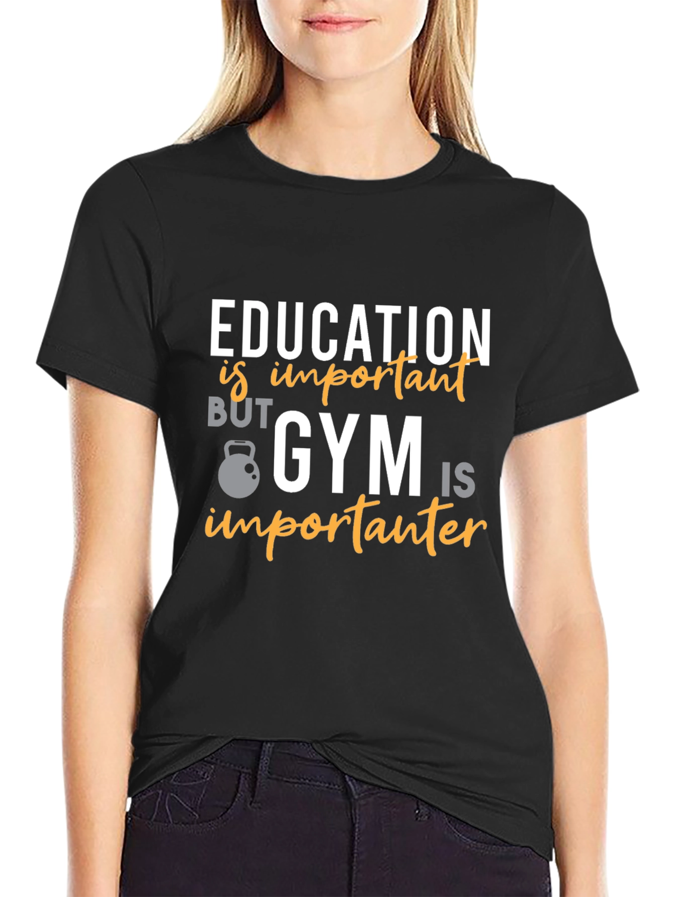 Education vs Gym Humor T-Shirt