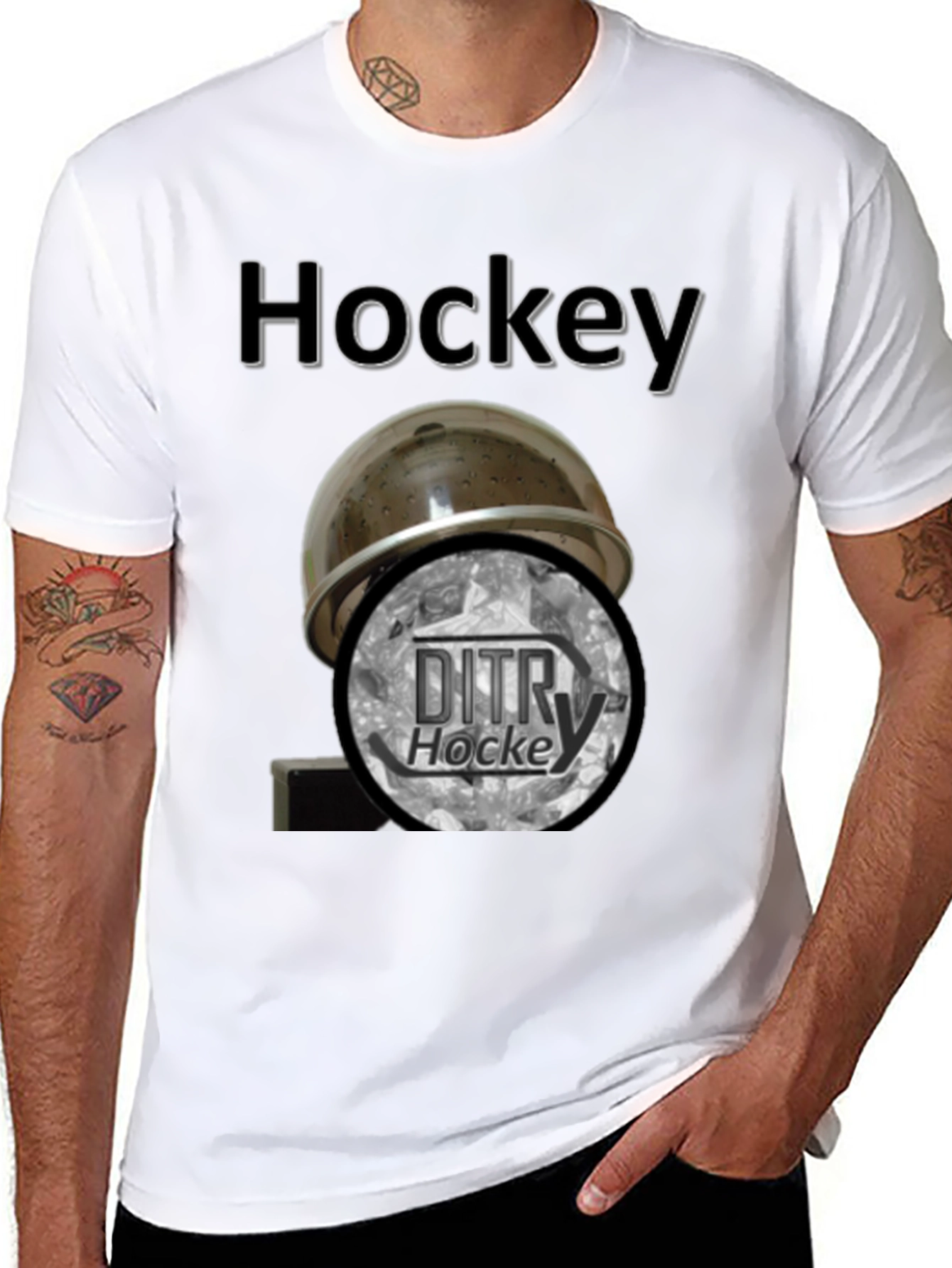 Hockey Helmet & DITRY T-Shirt