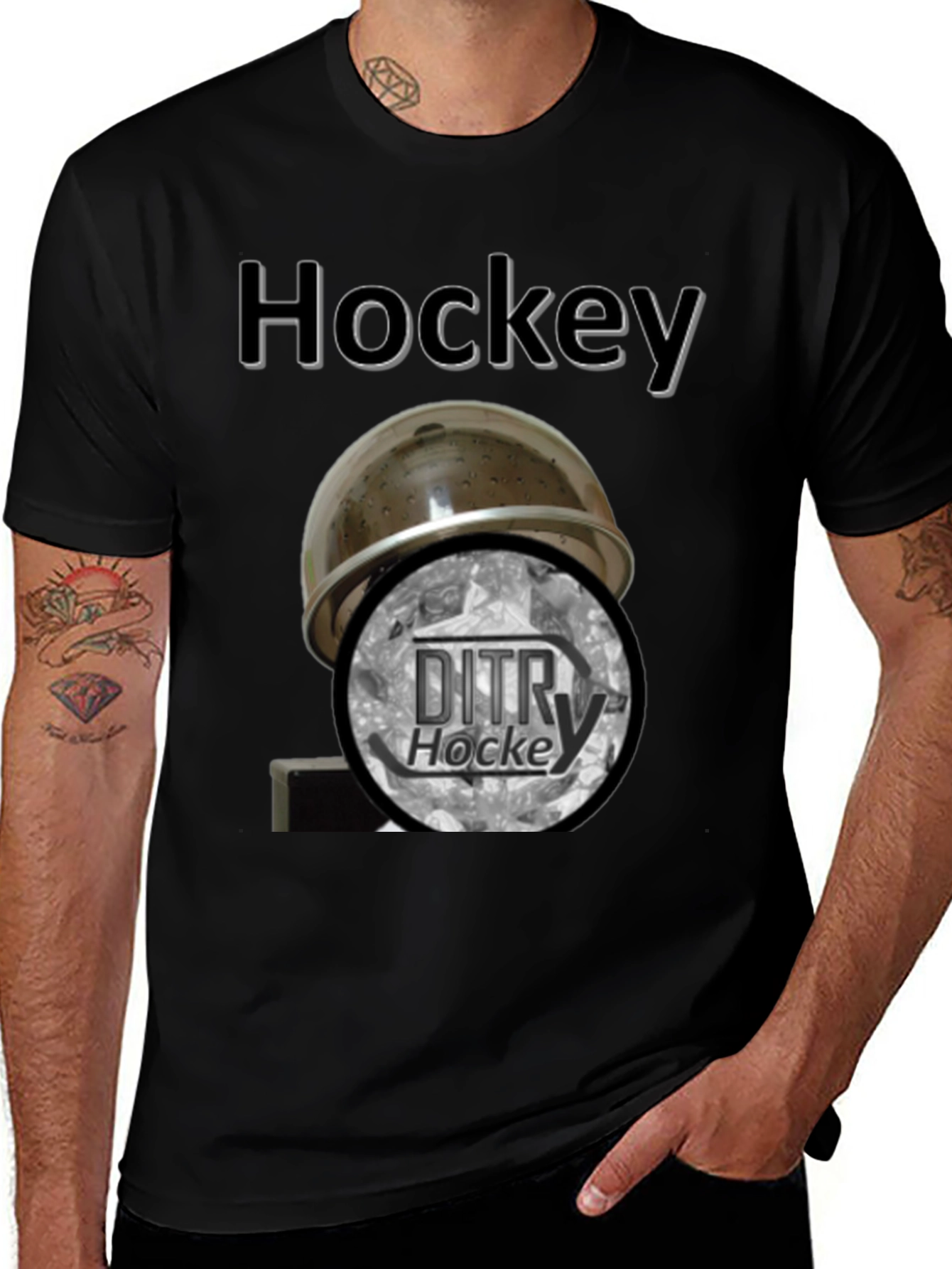 Hockey Helmet & DITRY T-Shirt