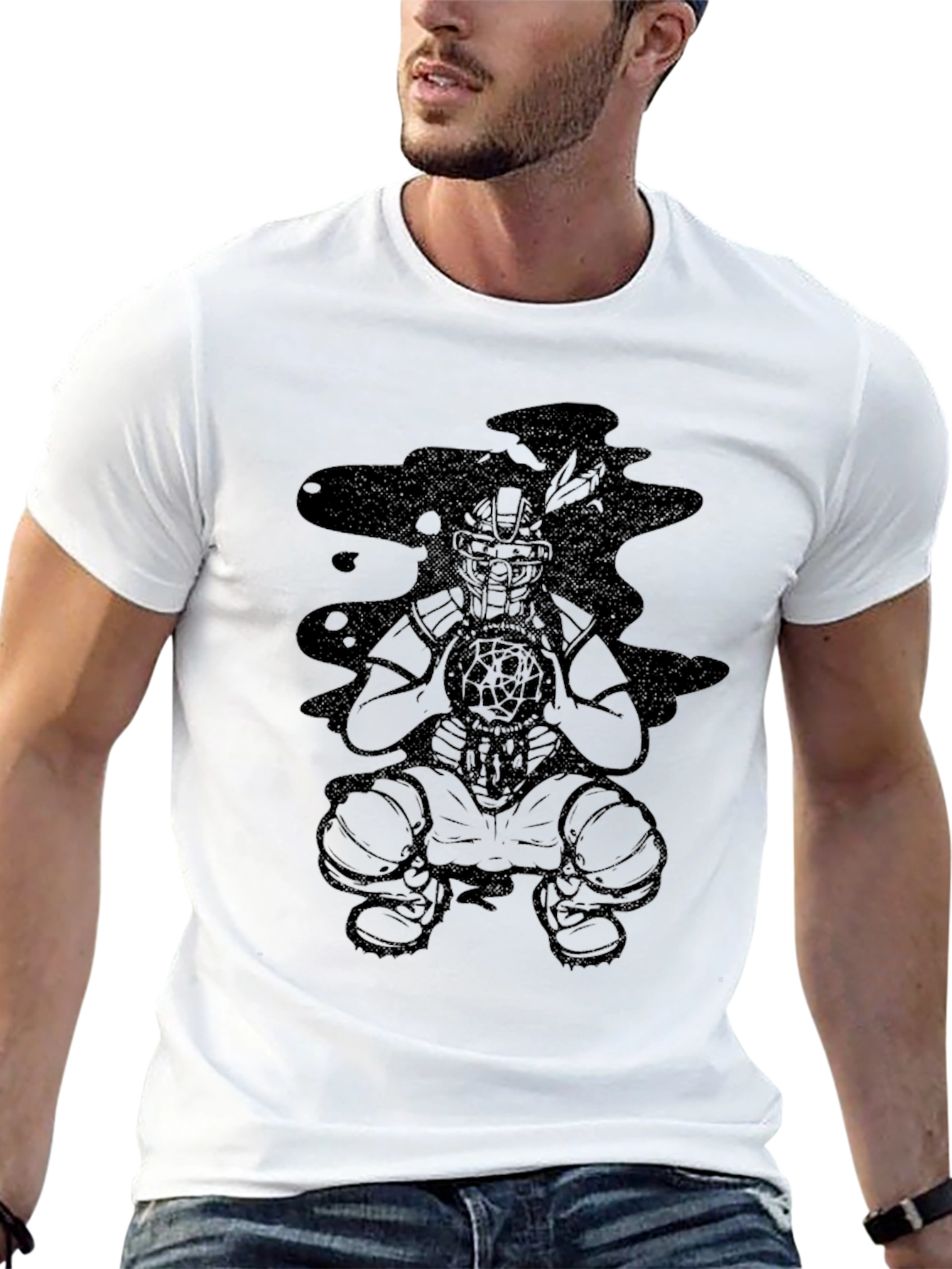 Black Graphic Tee - Dream Catcher Design