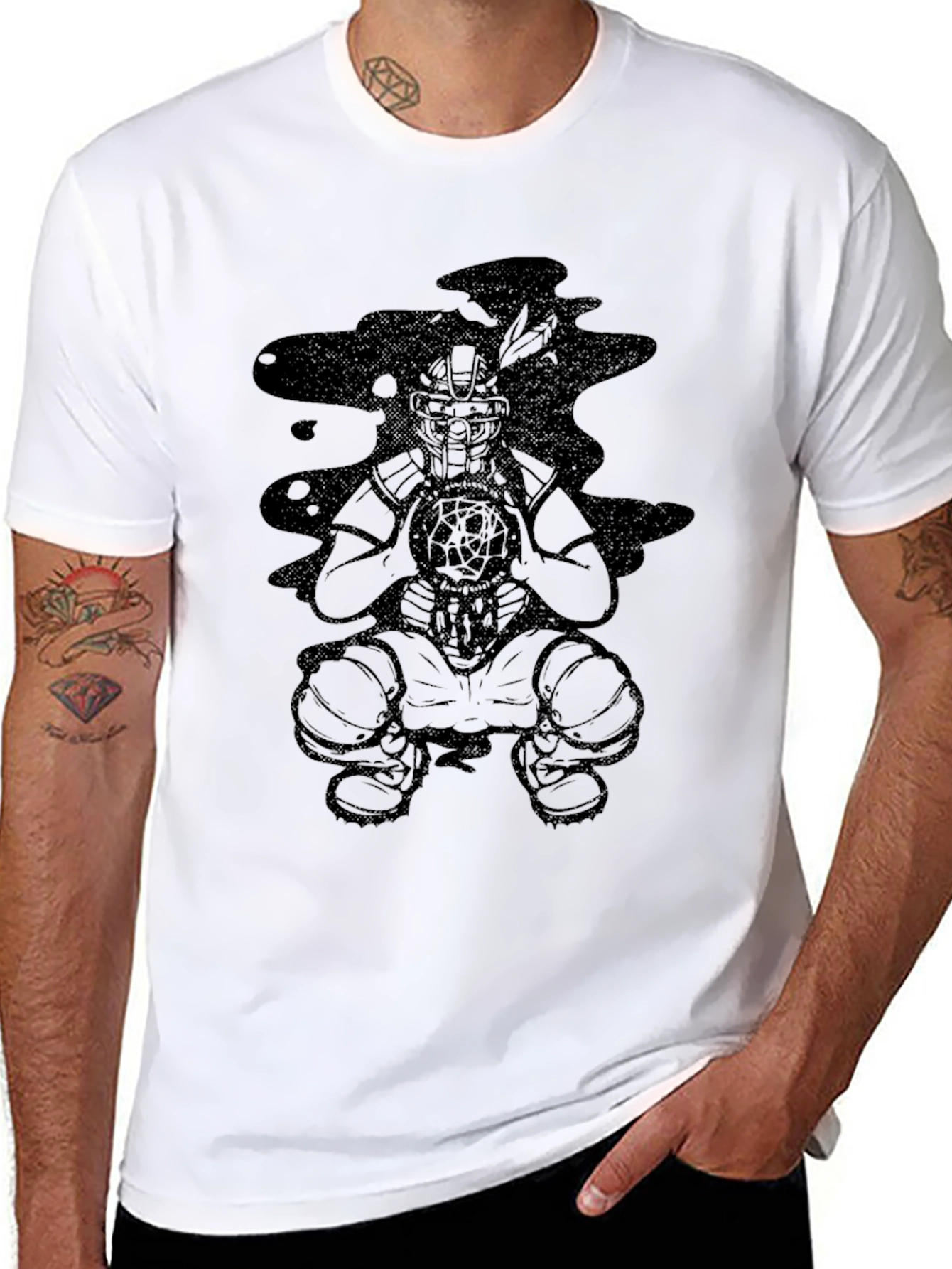 Black Graphic Tee - Dream Catcher Design