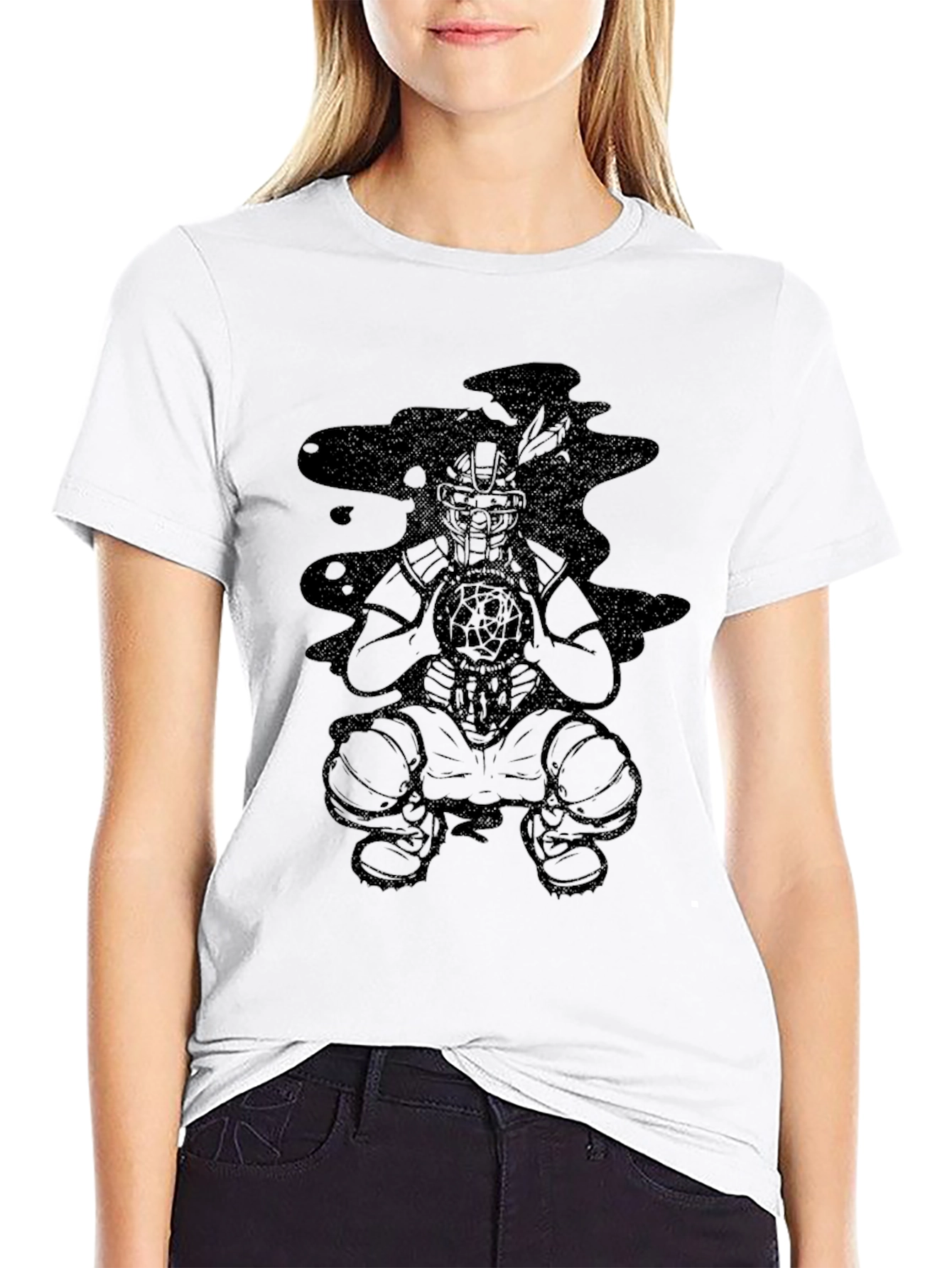 Black Graphic Tee - Dream Catcher Design