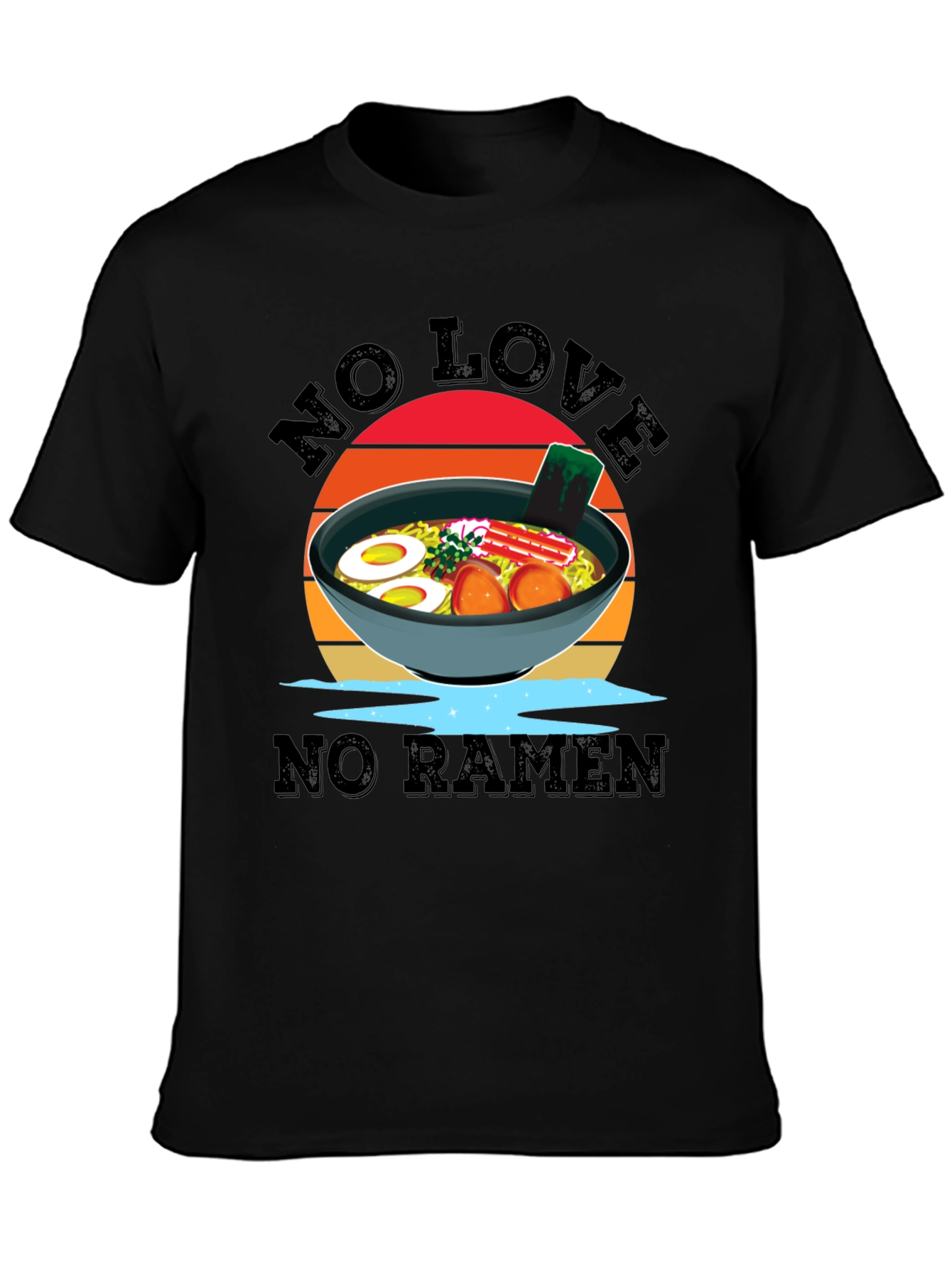 No Love No Ramen Black T-Shirt