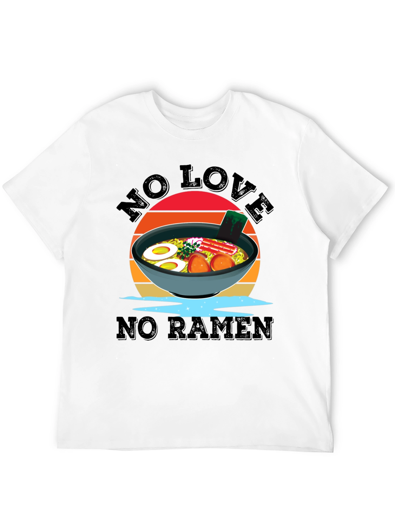 No Love No Ramen Black T-Shirt