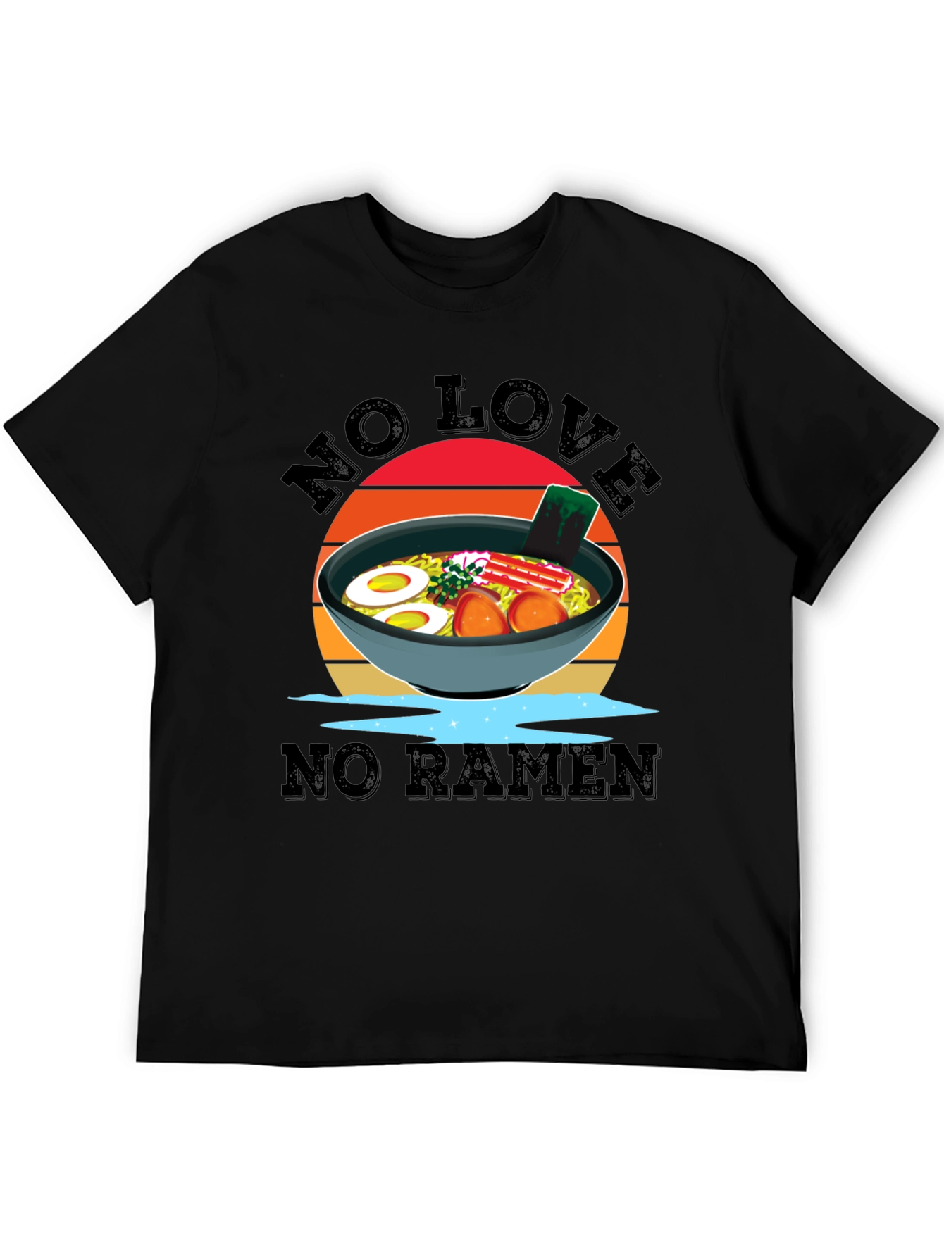 No Love No Ramen Black T-Shirt