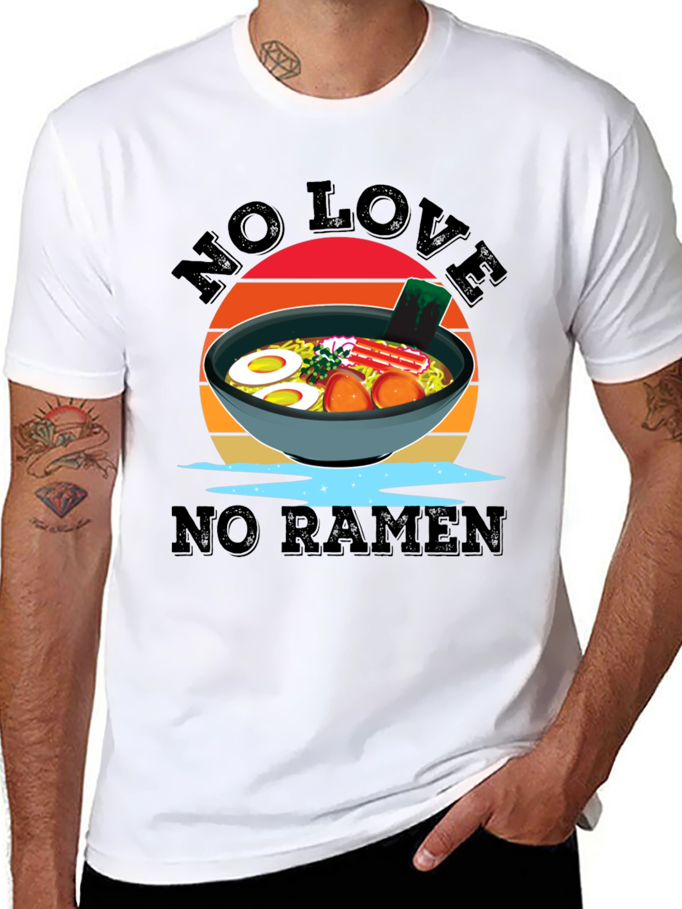 No Love No Ramen Black T-Shirt