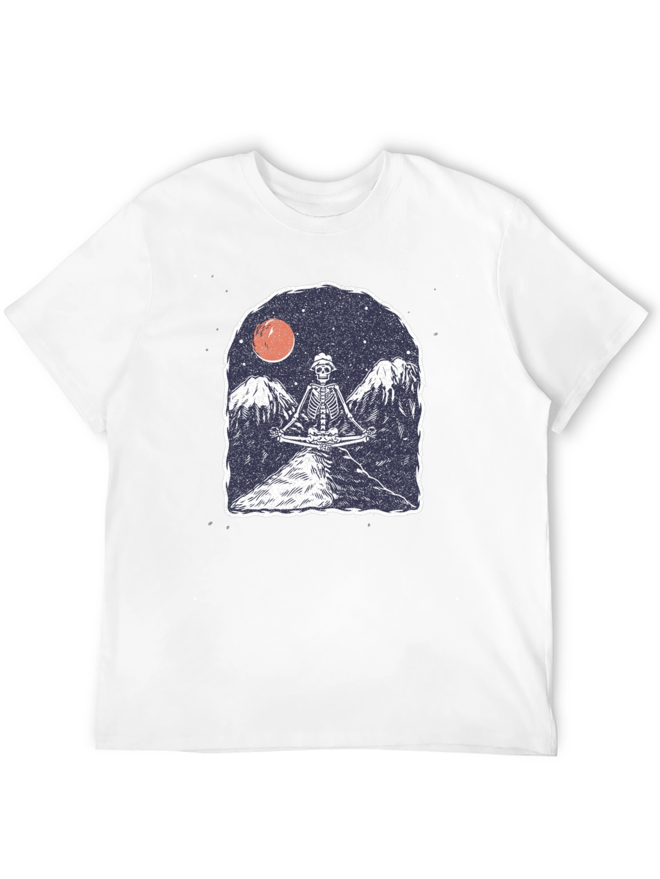 Skeleton Meditating T-Shirt - Graphic Print Tee