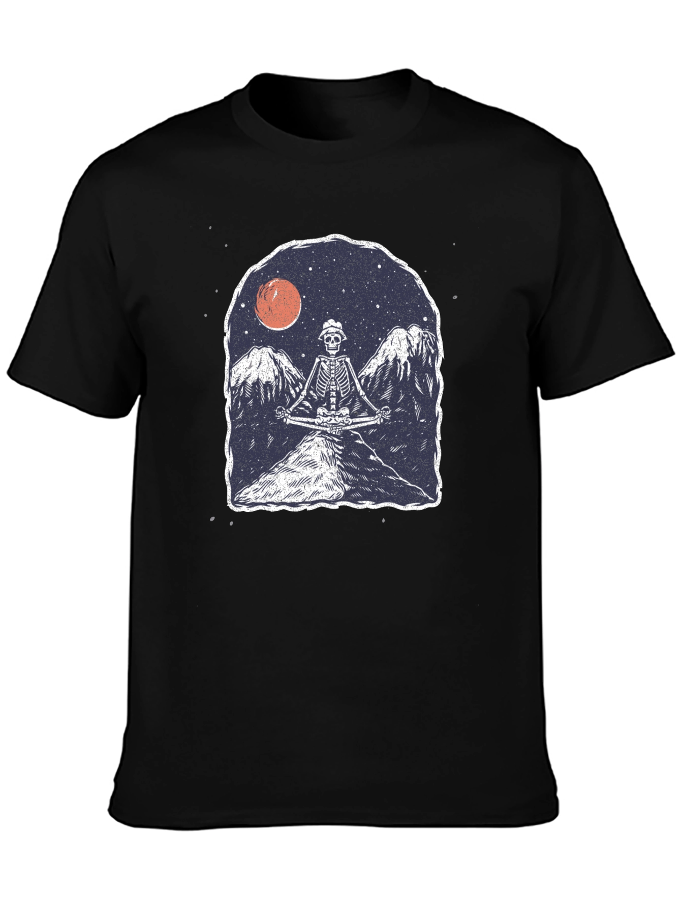 Skeleton Meditating T-Shirt - Graphic Print Tee