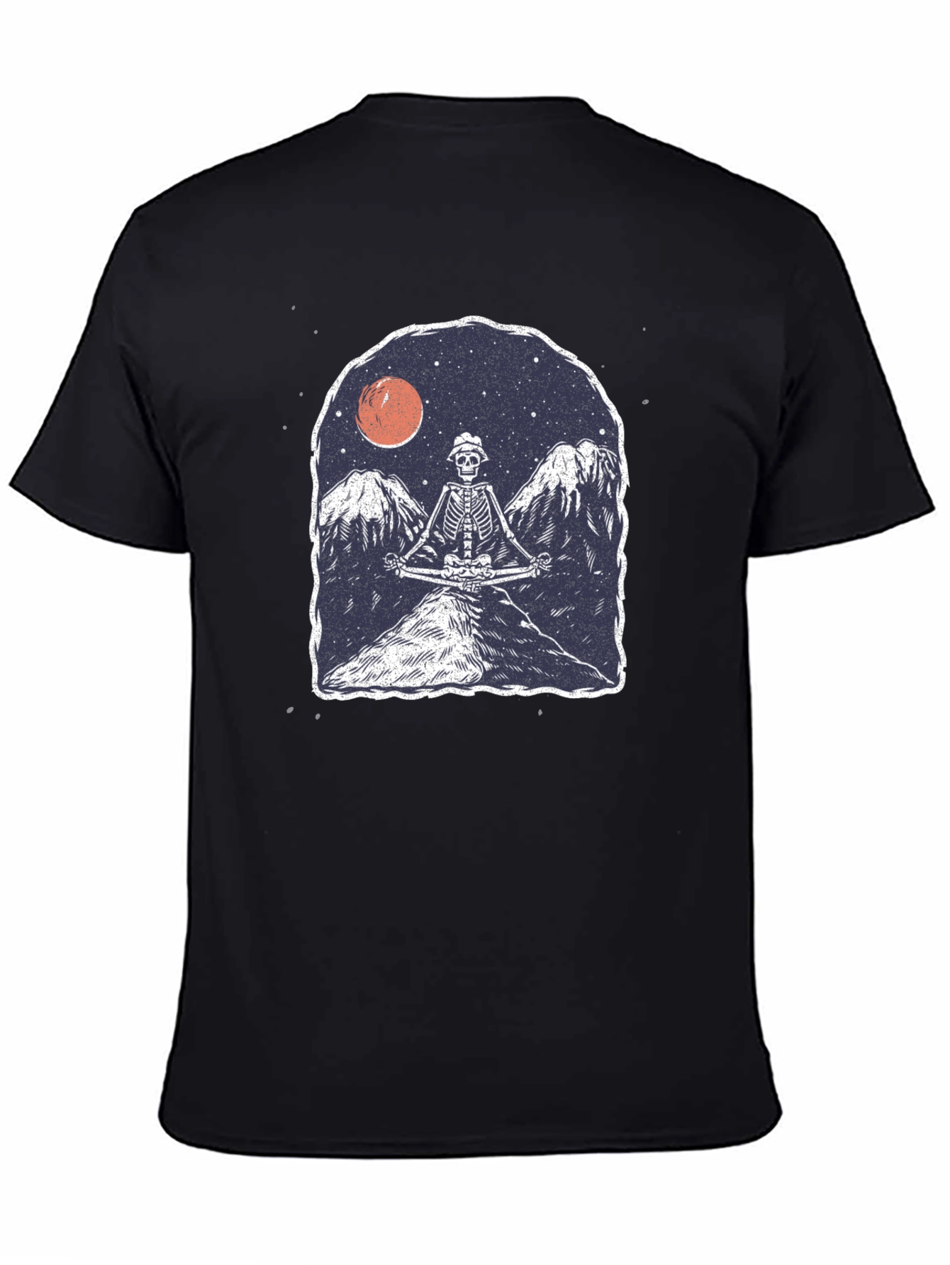 Skeleton Meditating T-Shirt - Graphic Print Tee