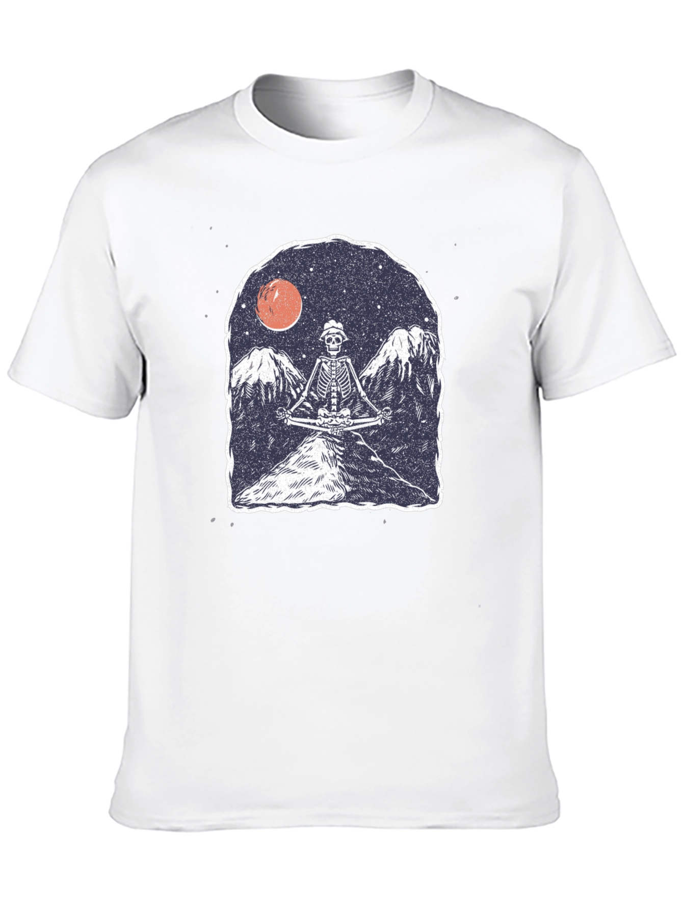 Skeleton Meditating T-Shirt - Graphic Print Tee