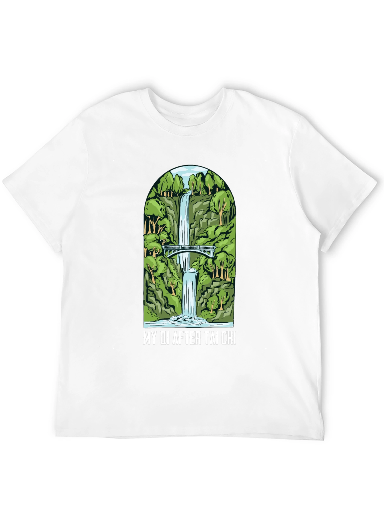Tai Chi Waterfall Graphic Black Tee
