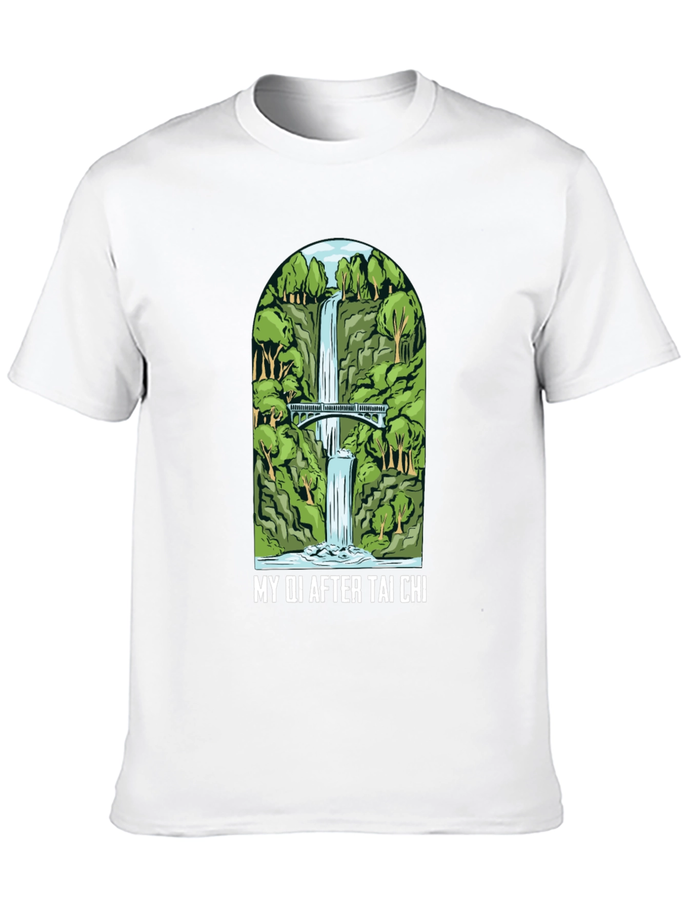 Tai Chi Waterfall Graphic Black Tee