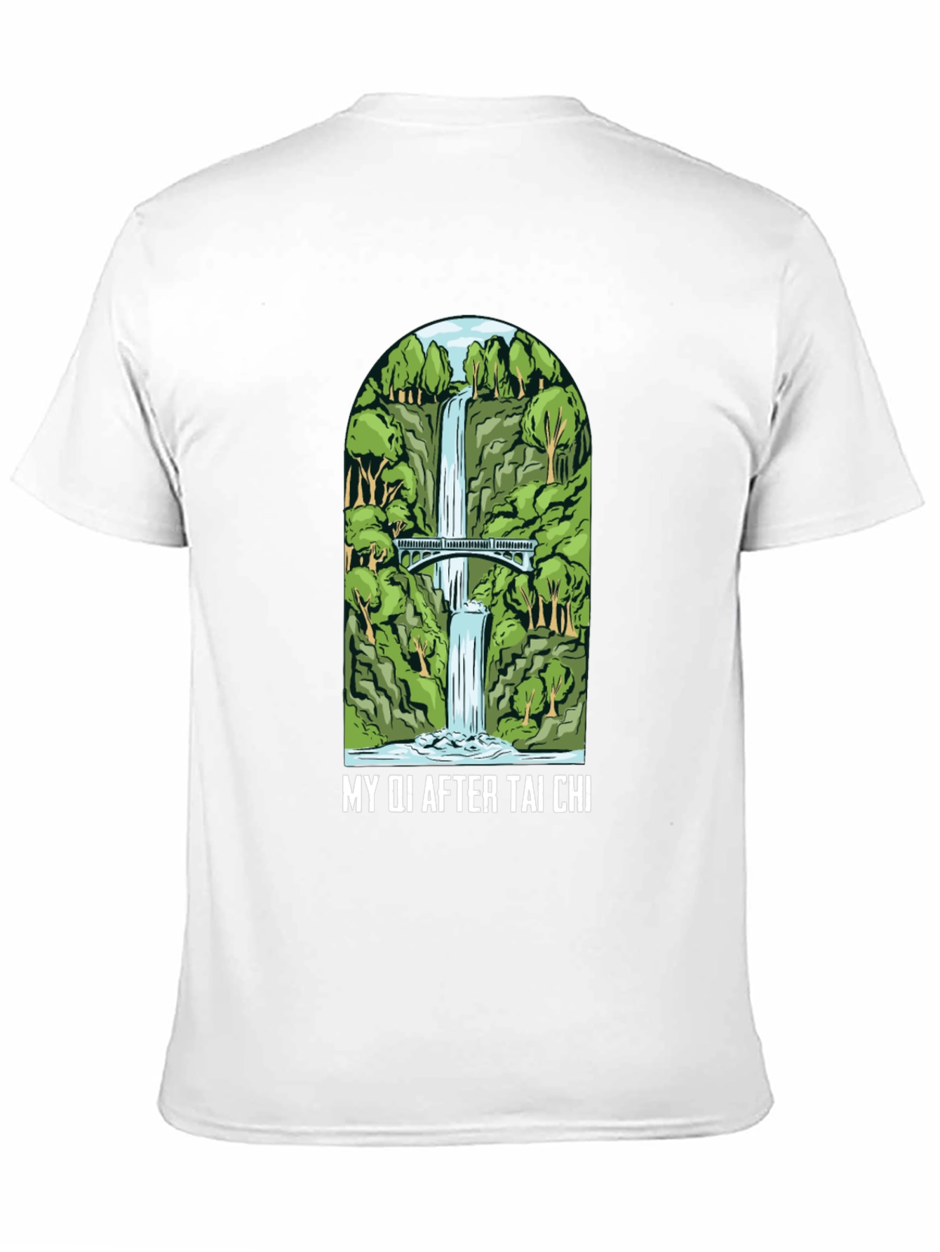 Tai Chi Waterfall Graphic Black Tee