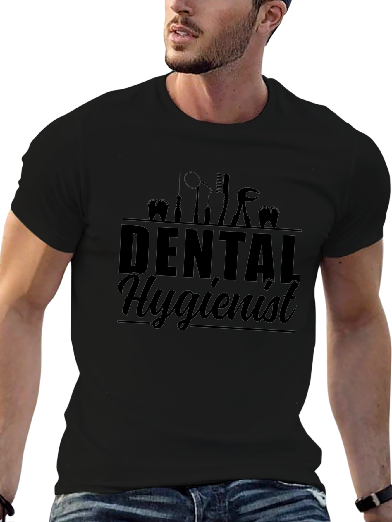 Dental Hygienist Graphic T-Shirt - Black Cotton Tee