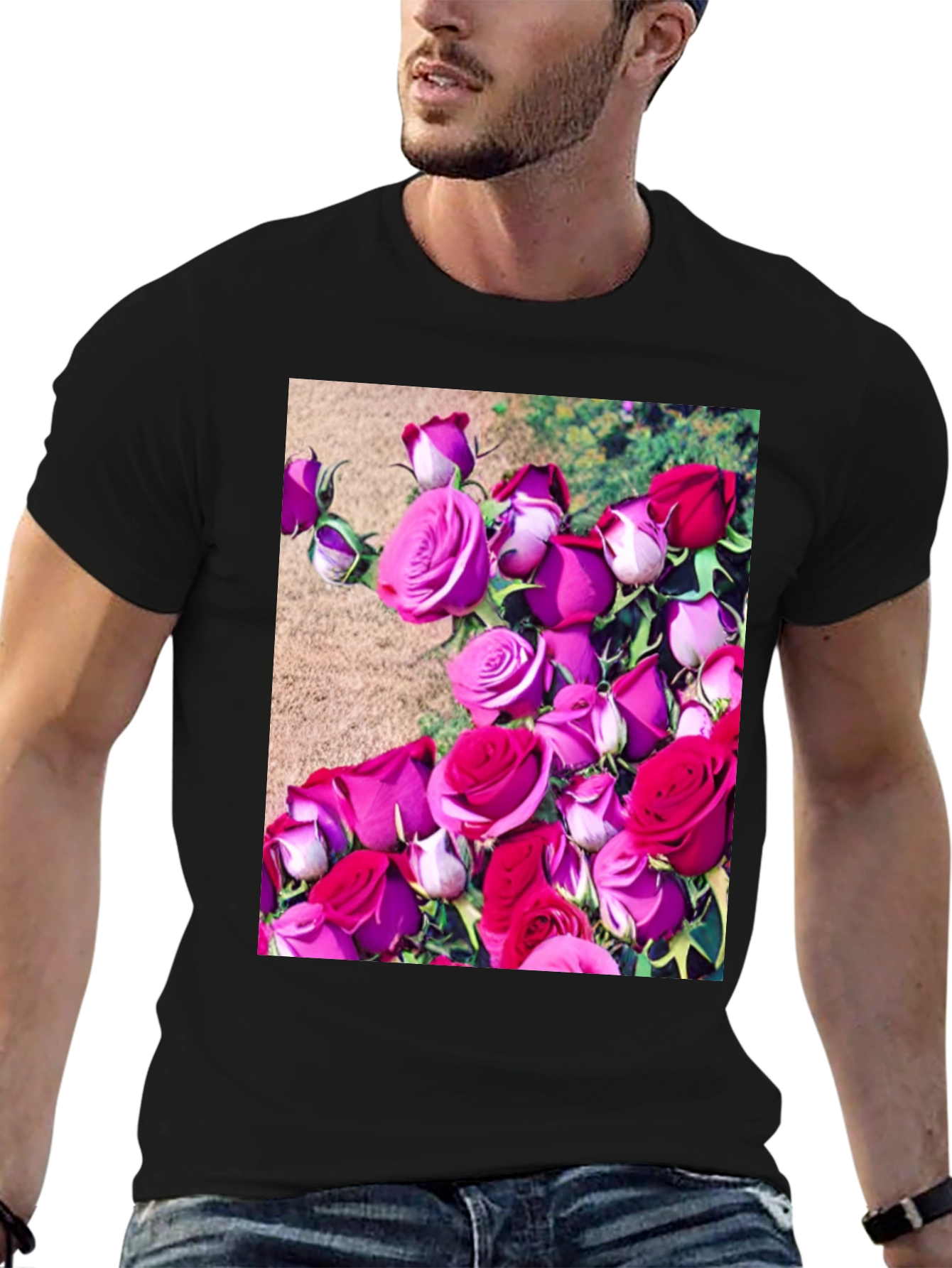 Floral Print T-Shirt: Roses Graphic Tee